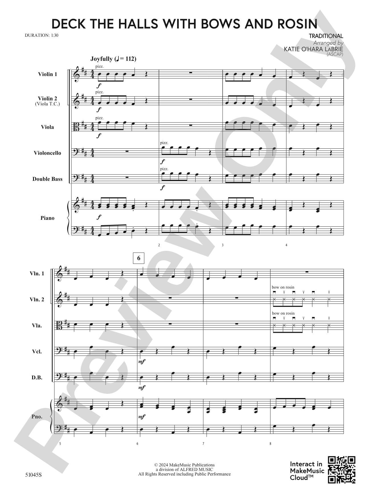 Deck the Halls With Bows and Rosin: String Orchestra Conductor Score & Parts