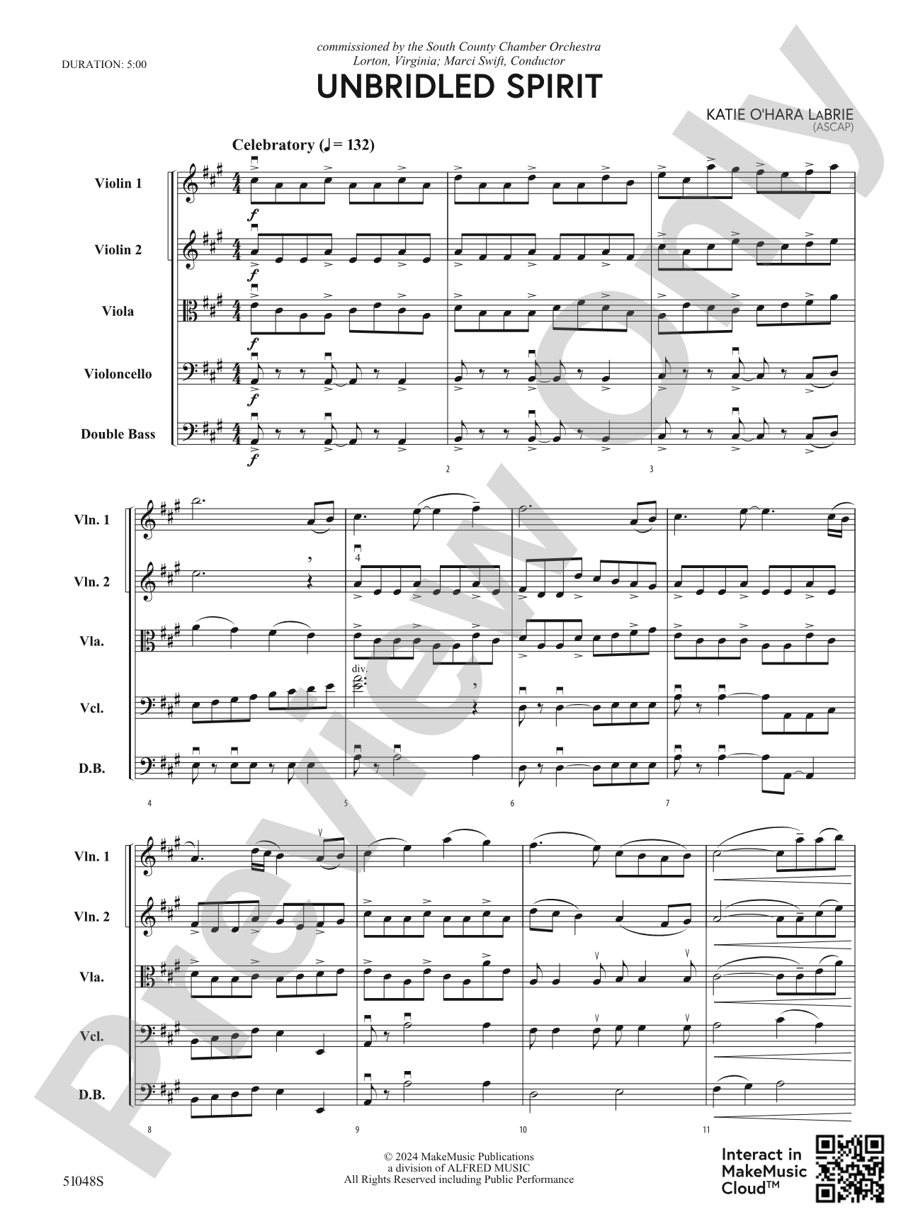 Unbridled Spirit: String Orchestra Conductor Score & Parts