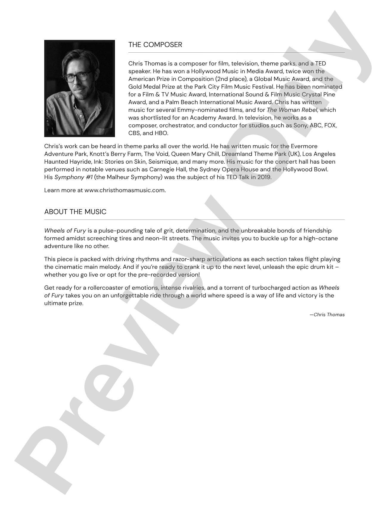 Wheels of Fury: String Orchestra Conductor Score & Parts