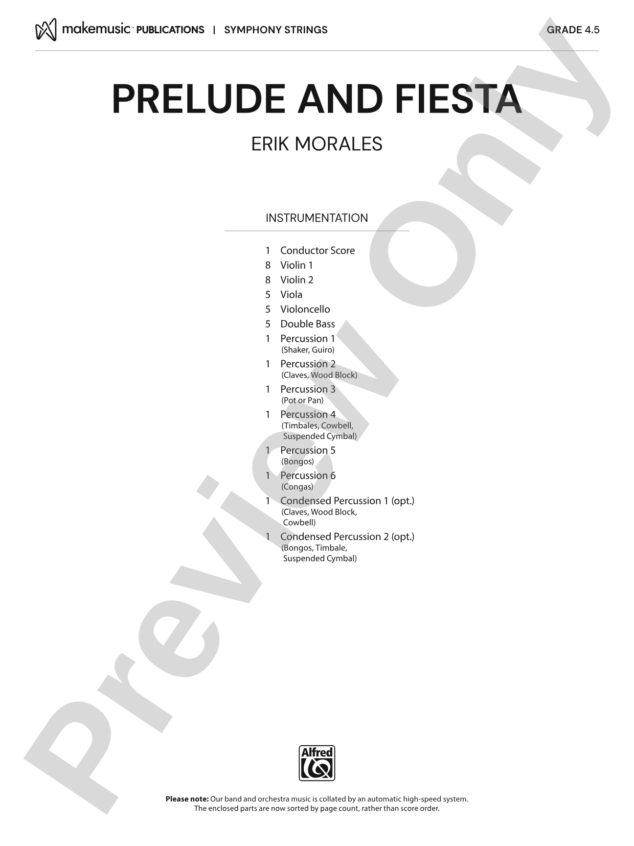 Prelude and Fiesta: String Orchestra Conductor Score & Parts