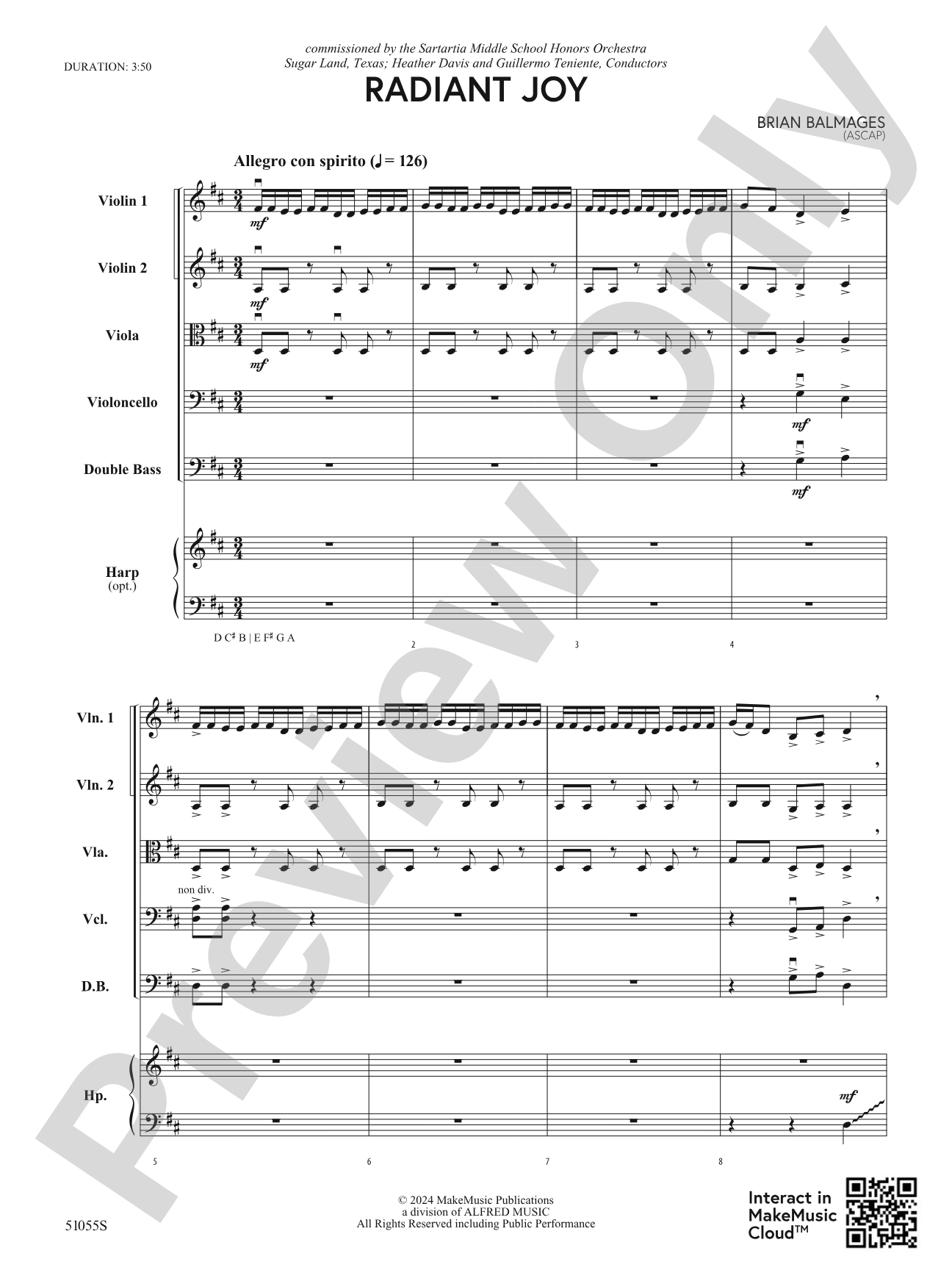 Radiant Joy: String Orchestra Conductor Score & Parts