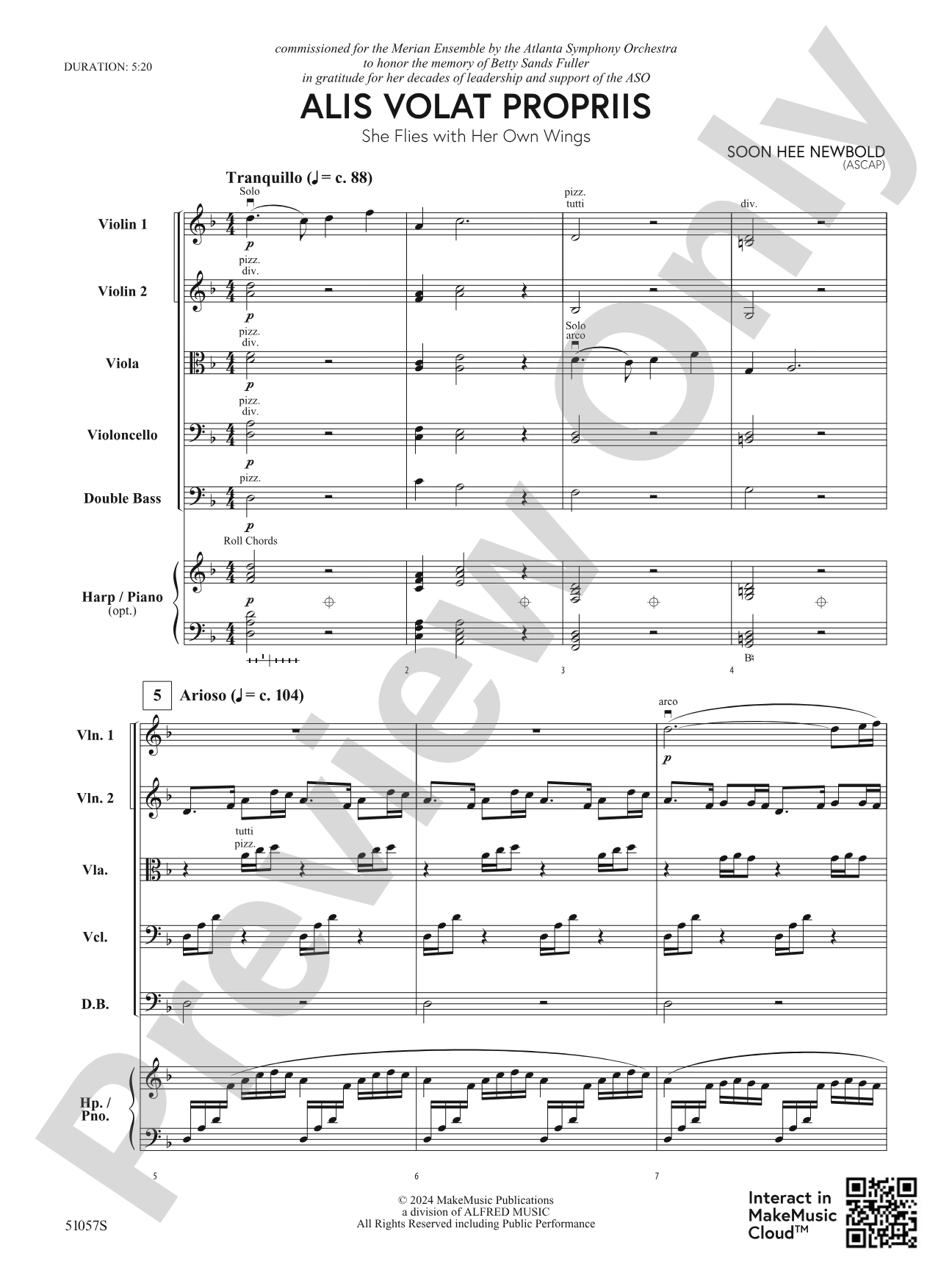 Alis Volat Propriis: String Orchestra Conductor Score & Parts
