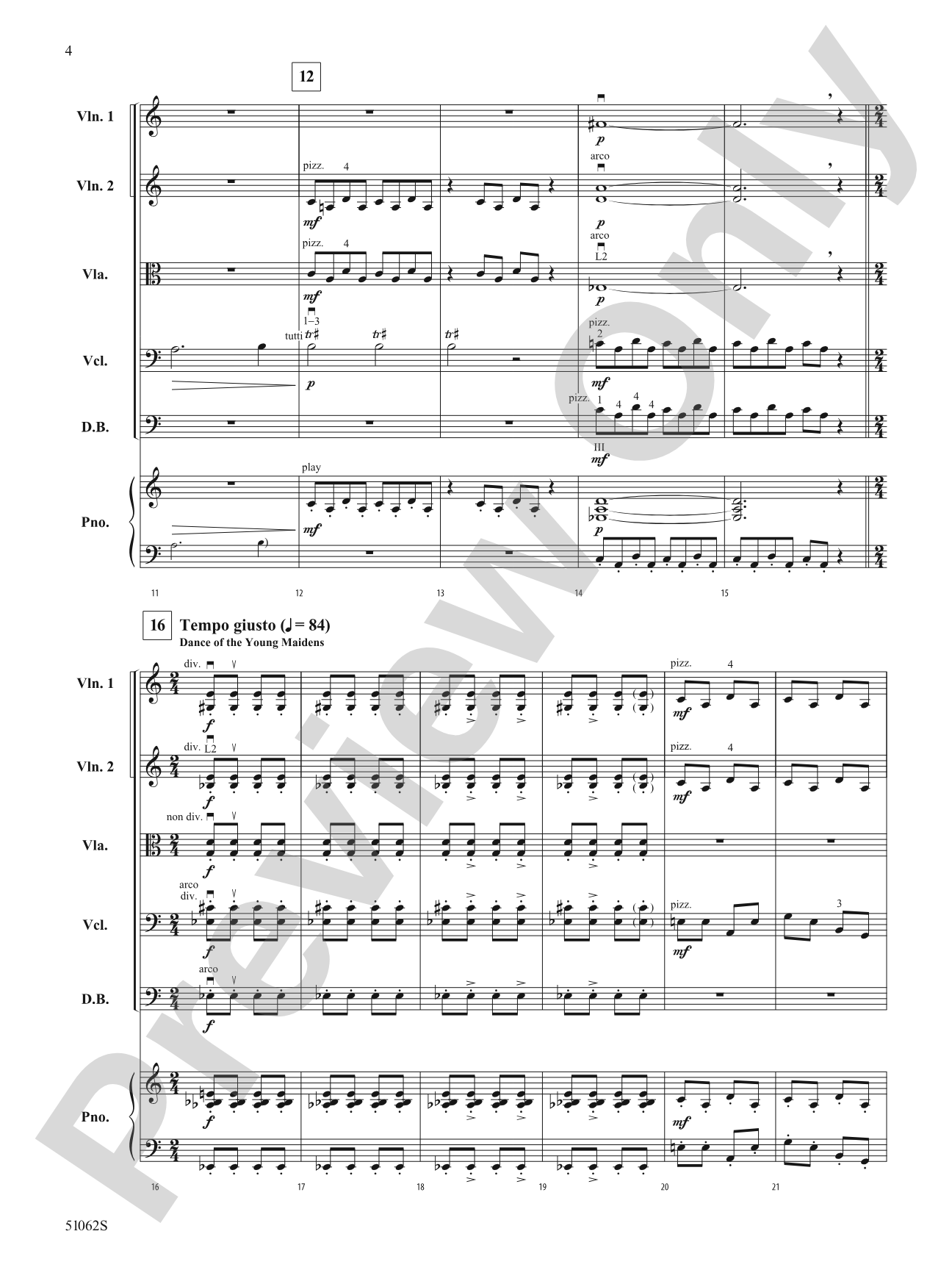 The Rite of Spring: String Orchestra Conductor Score & Parts