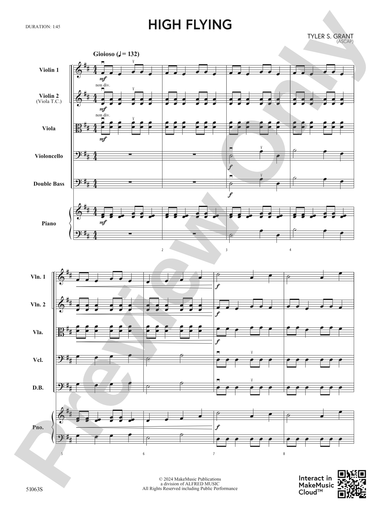 High Flying: String Orchestra Conductor Score & Parts