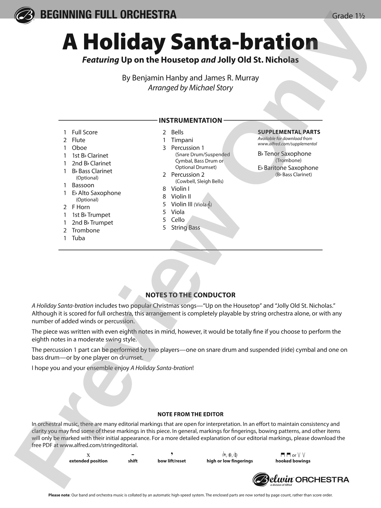 A Holiday Santa-bration: Full Orchestra Conductor Score & Parts