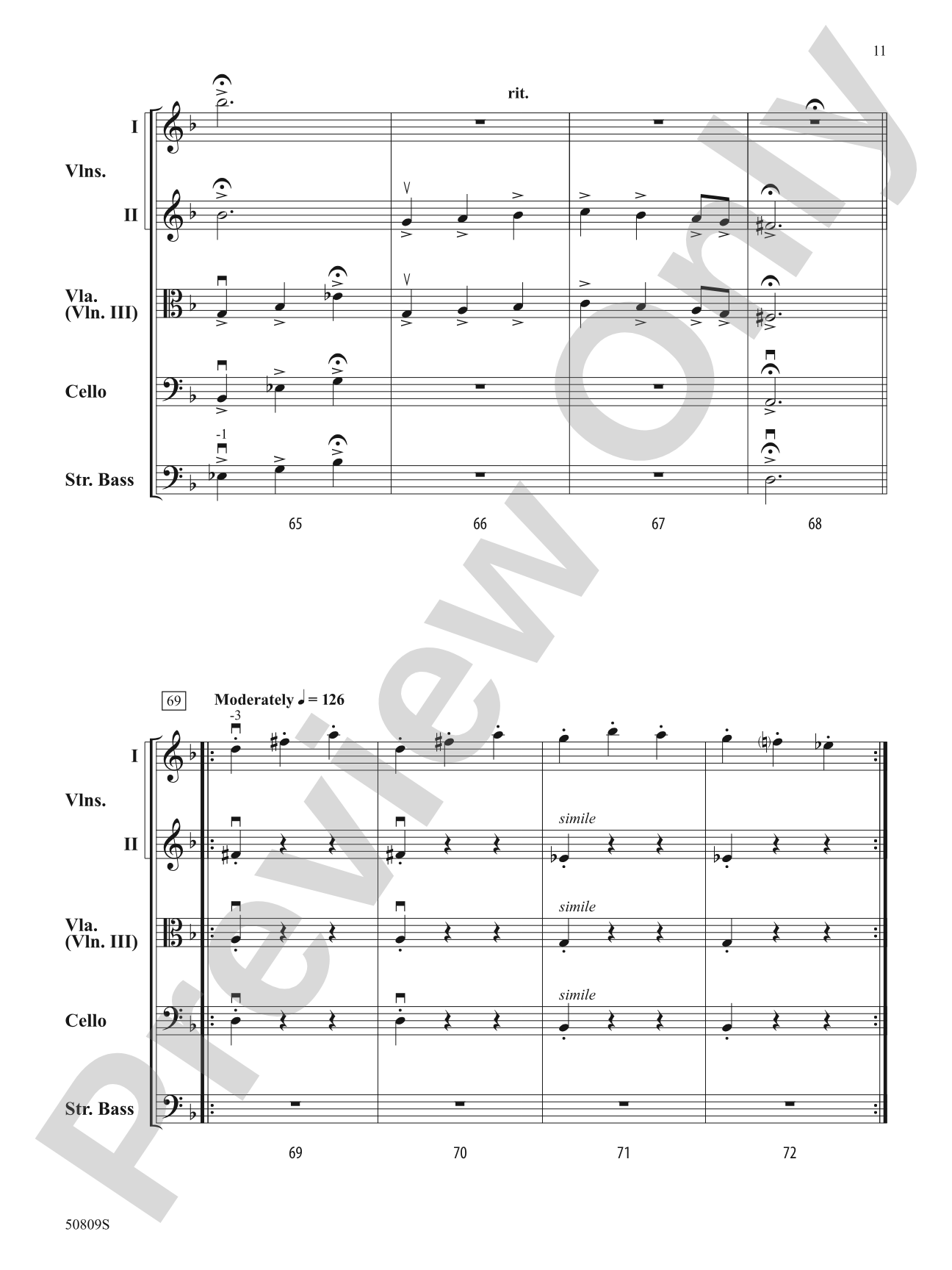 Malagueña: String Orchestra Conductor Score & Parts