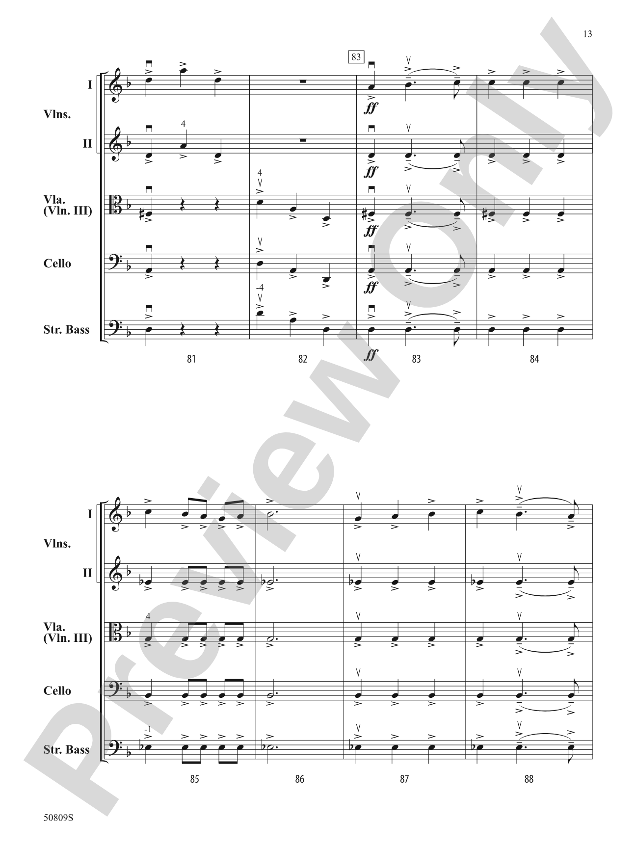 Malagueña: String Orchestra Conductor Score & Parts