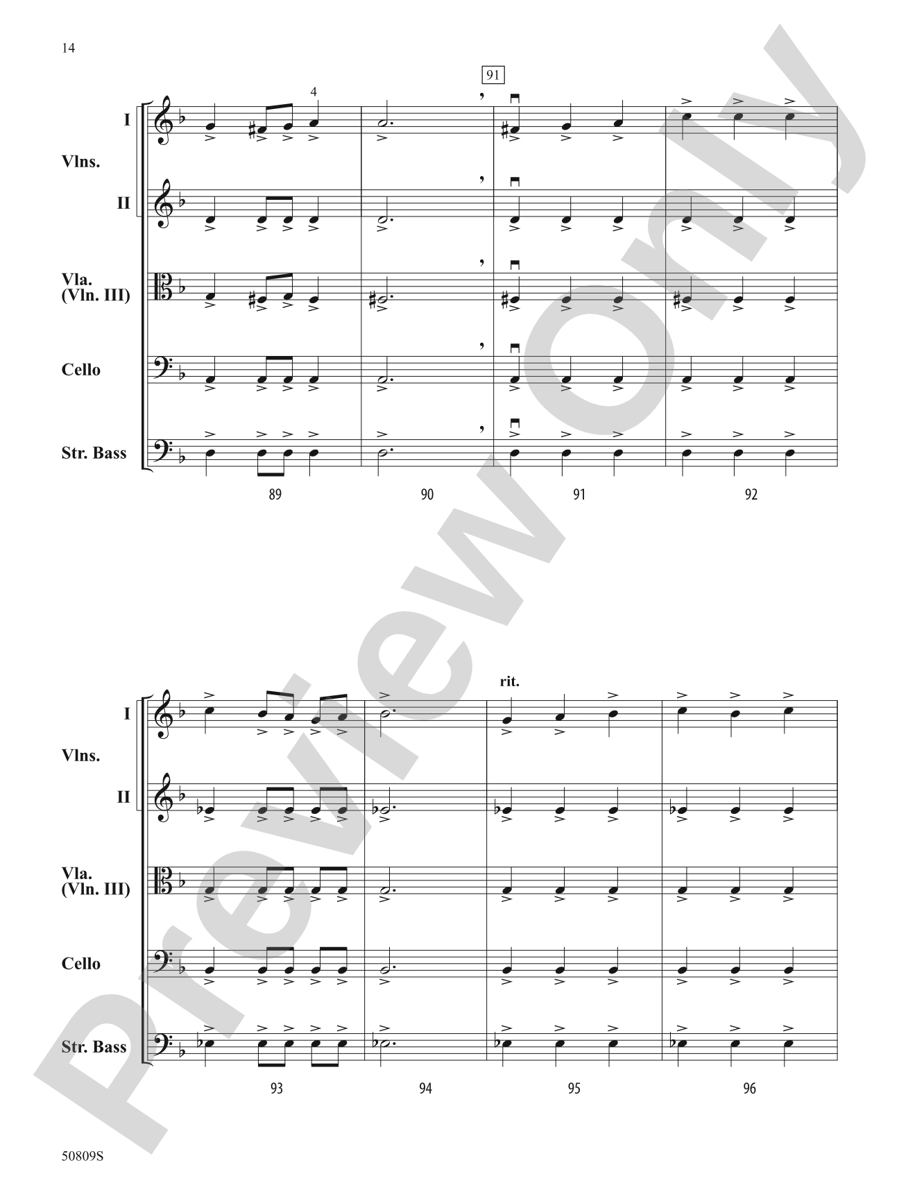 Malagueña: String Orchestra Conductor Score & Parts