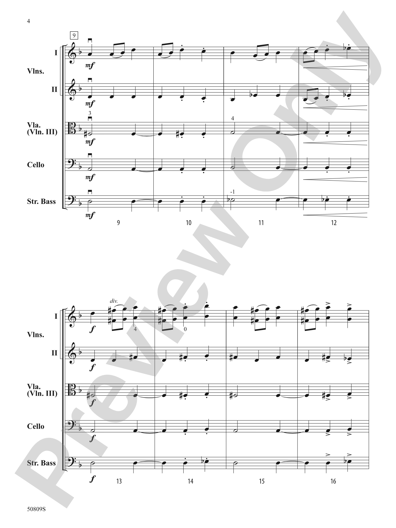 Malagueña: String Orchestra Conductor Score & Parts