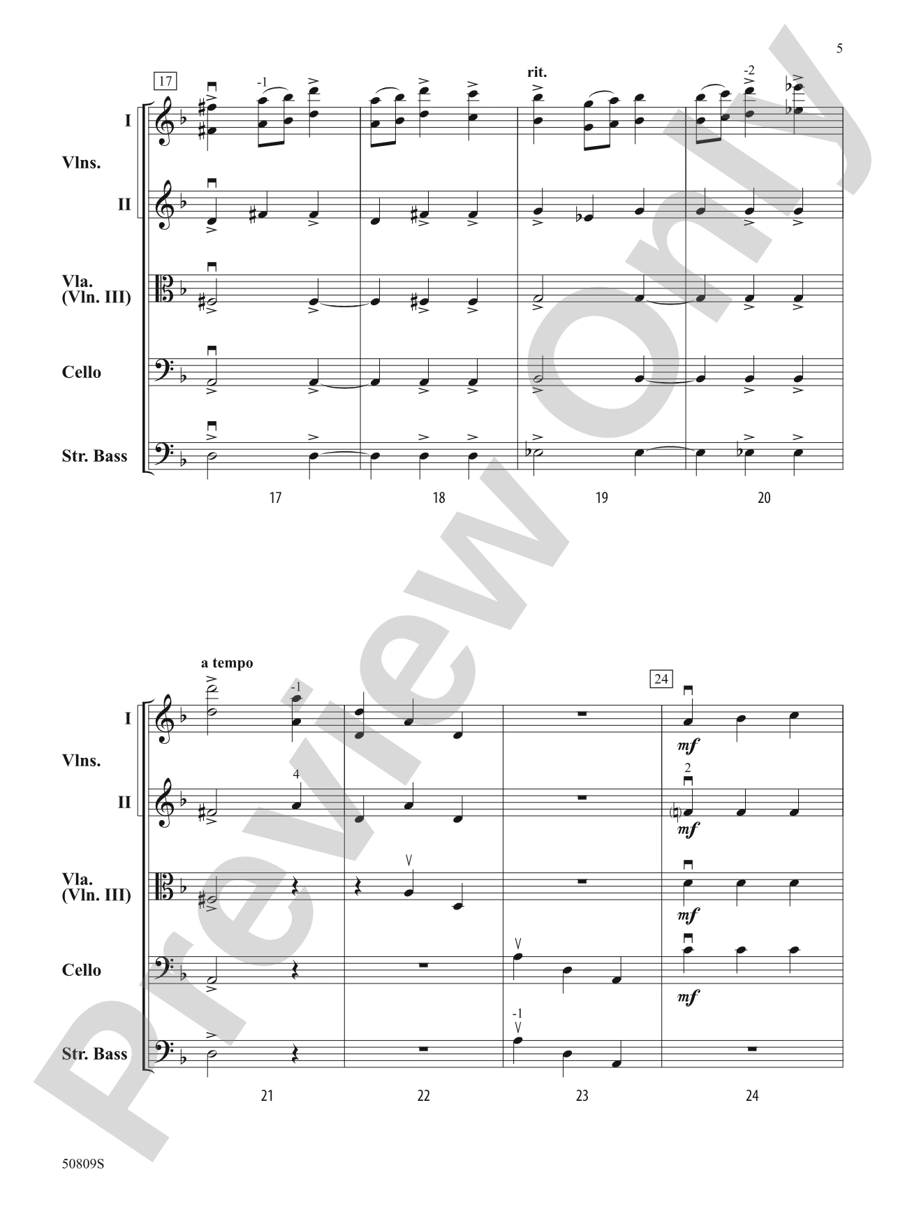 Malagueña: String Orchestra Conductor Score & Parts