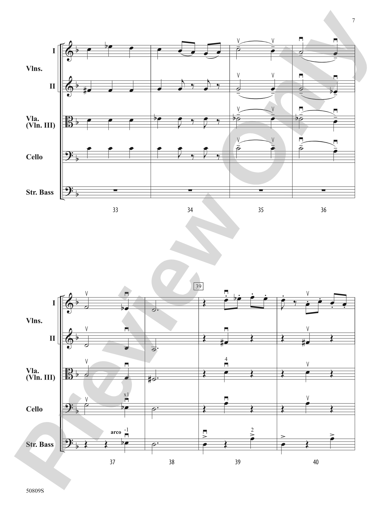 Malagueña: String Orchestra Conductor Score & Parts