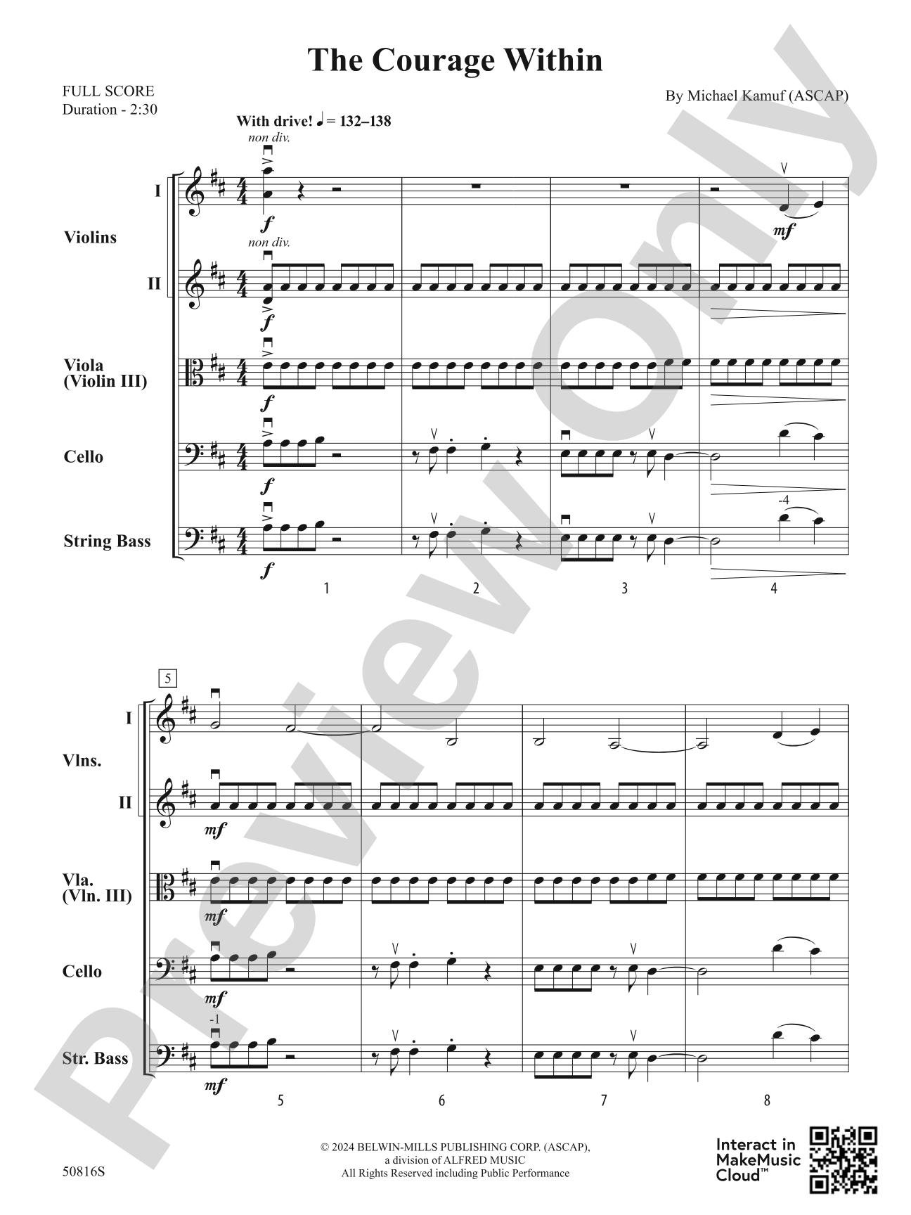 The Courage Within: Score