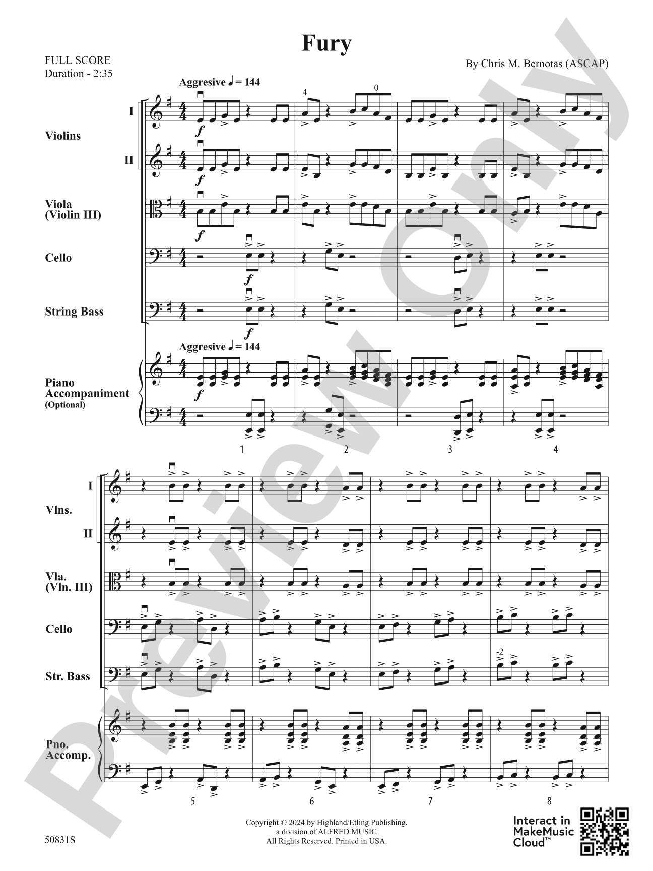Fury: Flexible String Ensemble Score & Parts