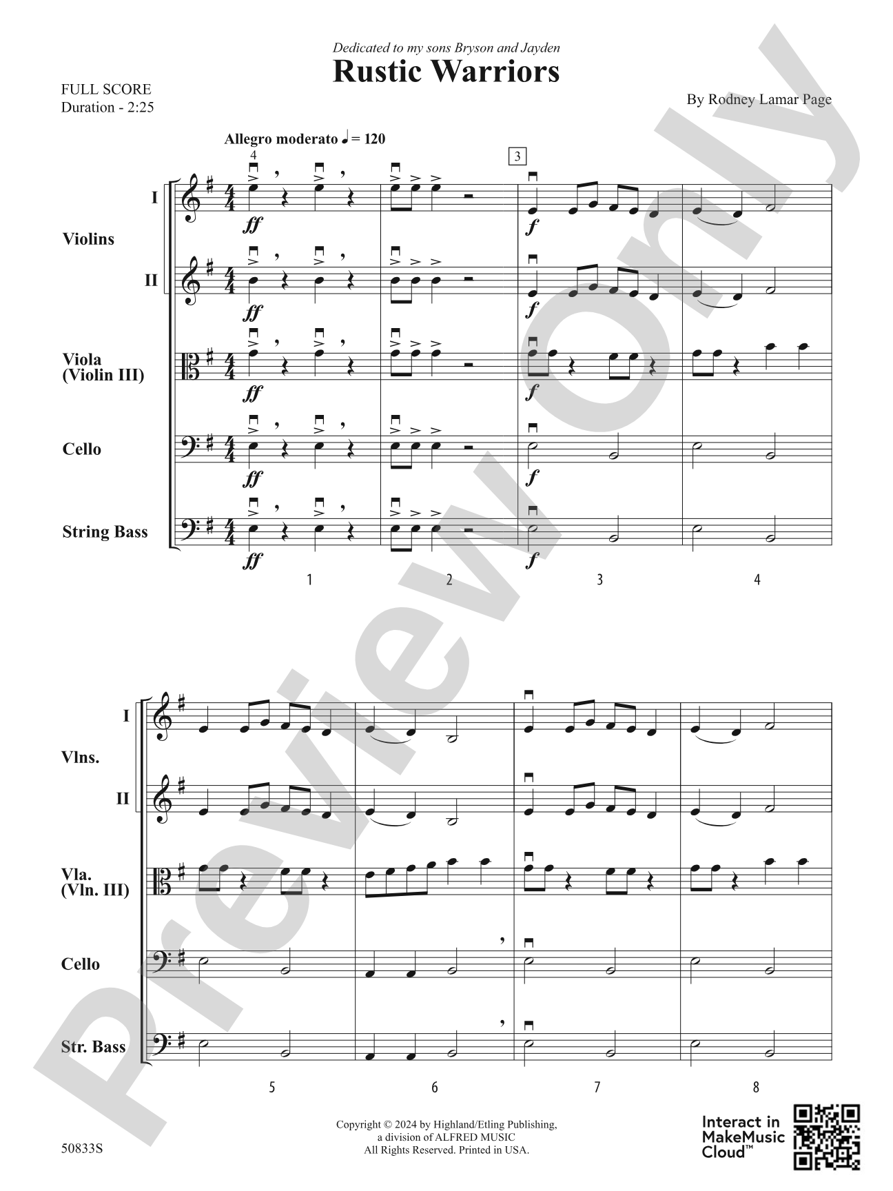 Rustic Warriors: String Orchestra Conductor Score & Parts