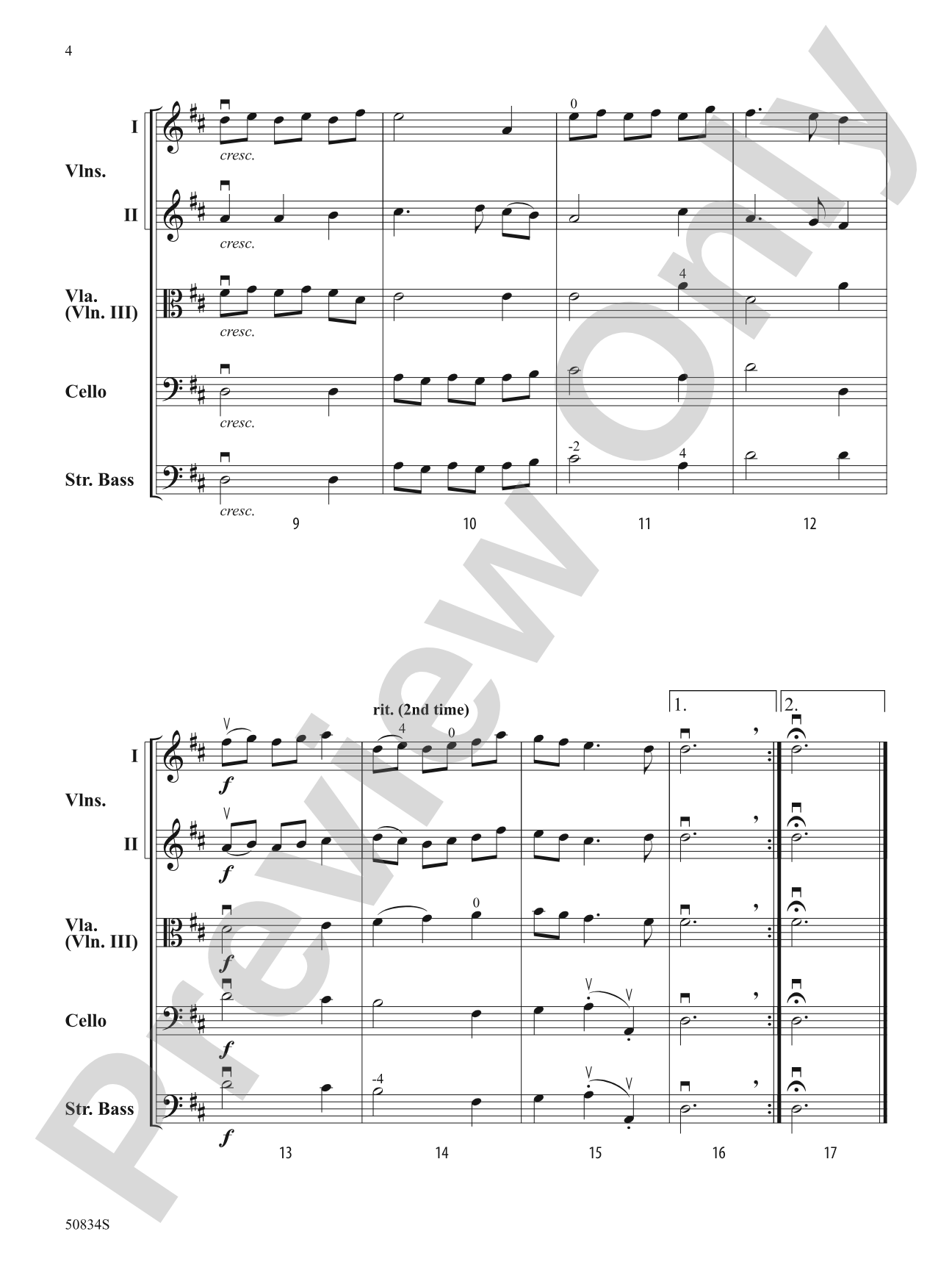 Minuet and Bourrée: String Orchestra Conductor Score & Parts