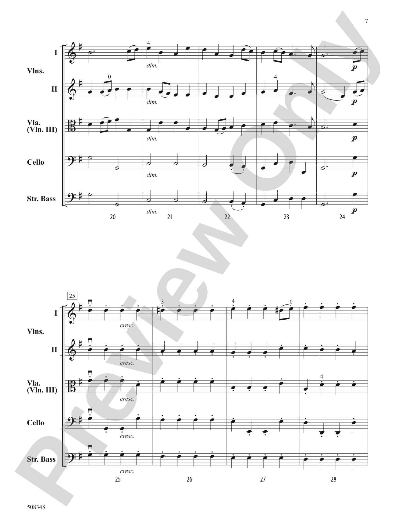 Minuet and Bourrée: String Orchestra Conductor Score & Parts