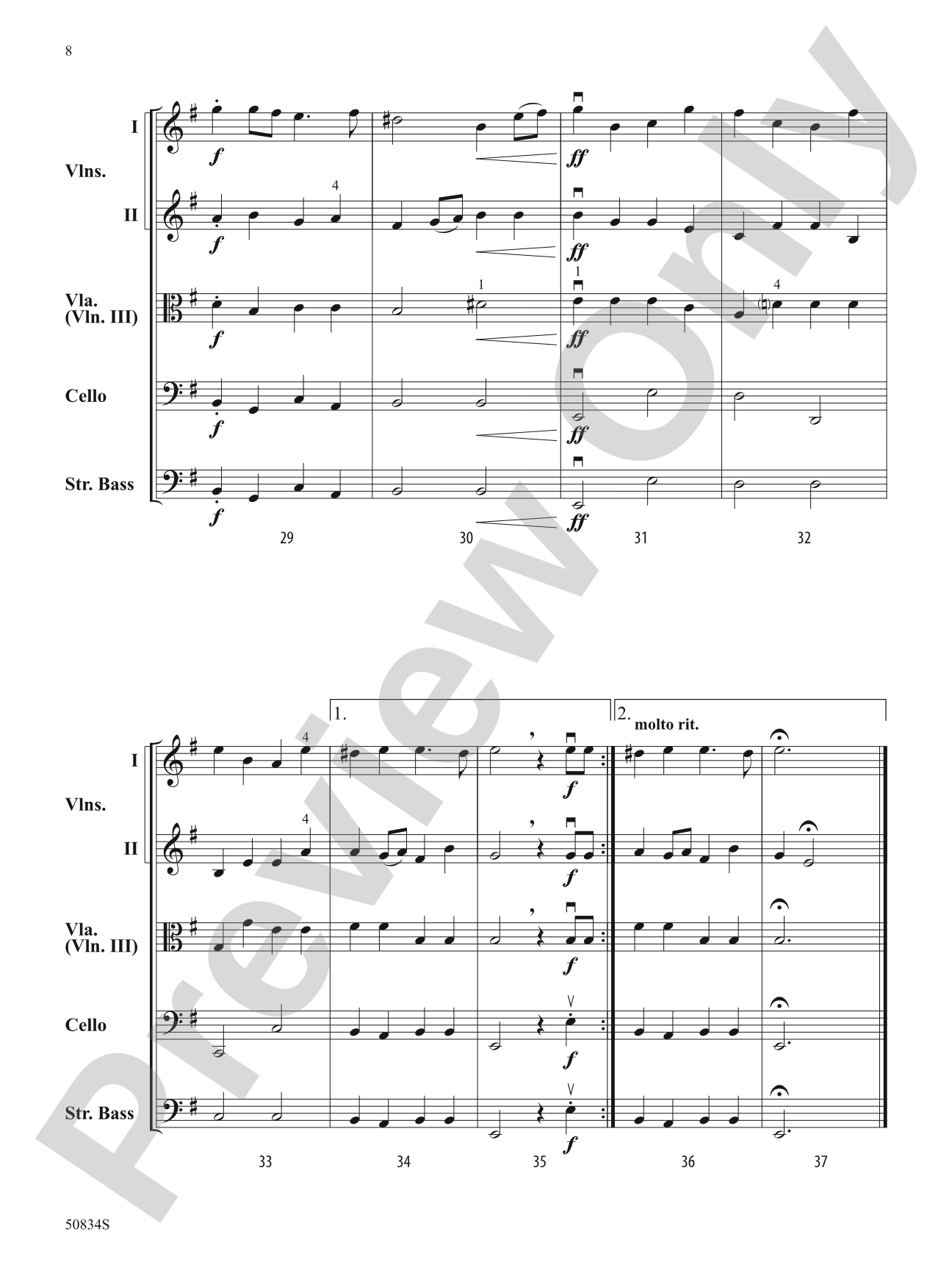 Minuet and Bourrée: String Orchestra Conductor Score & Parts