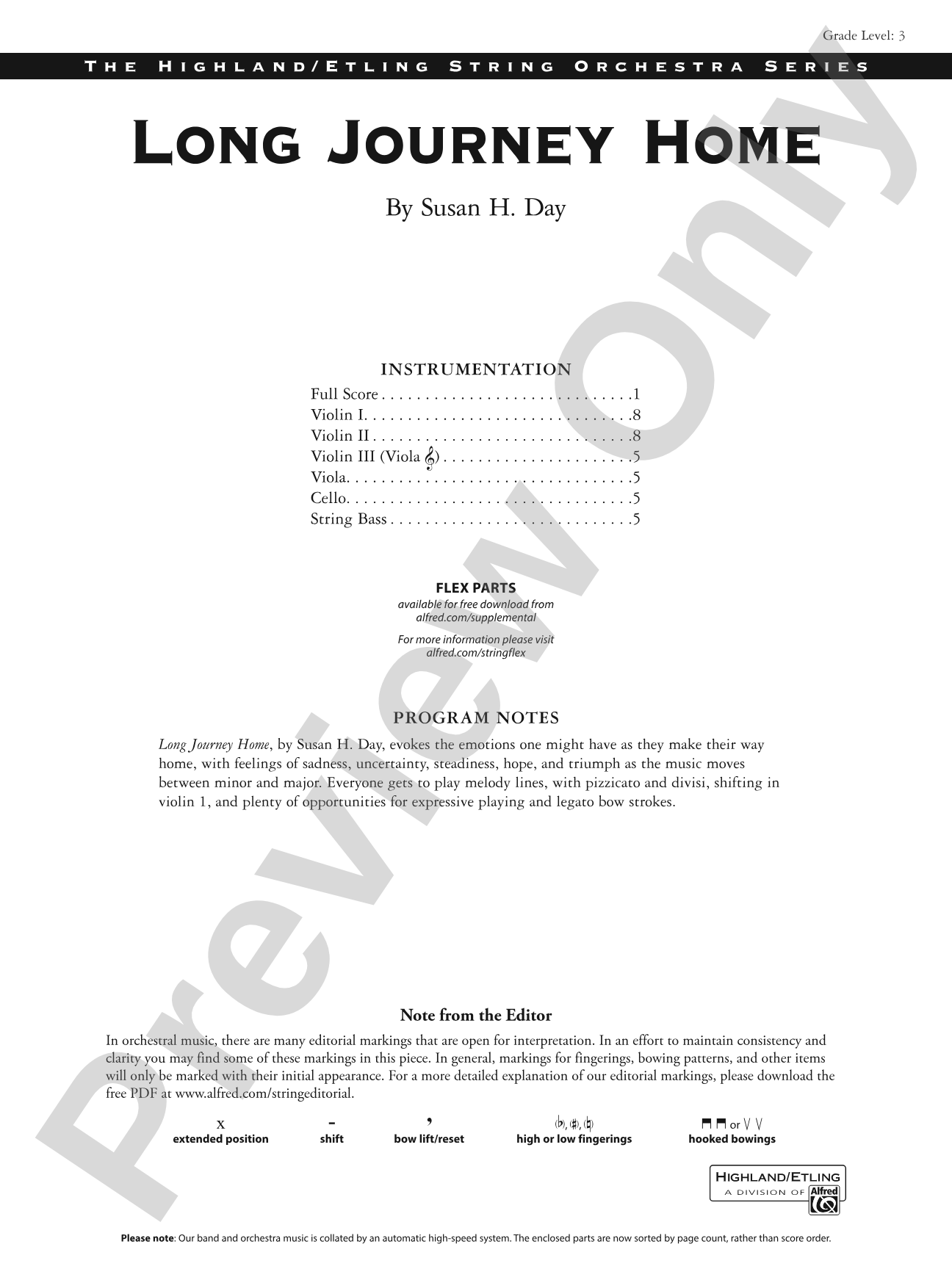 Long Journey Home: Flexible String Ensemble Score & Parts