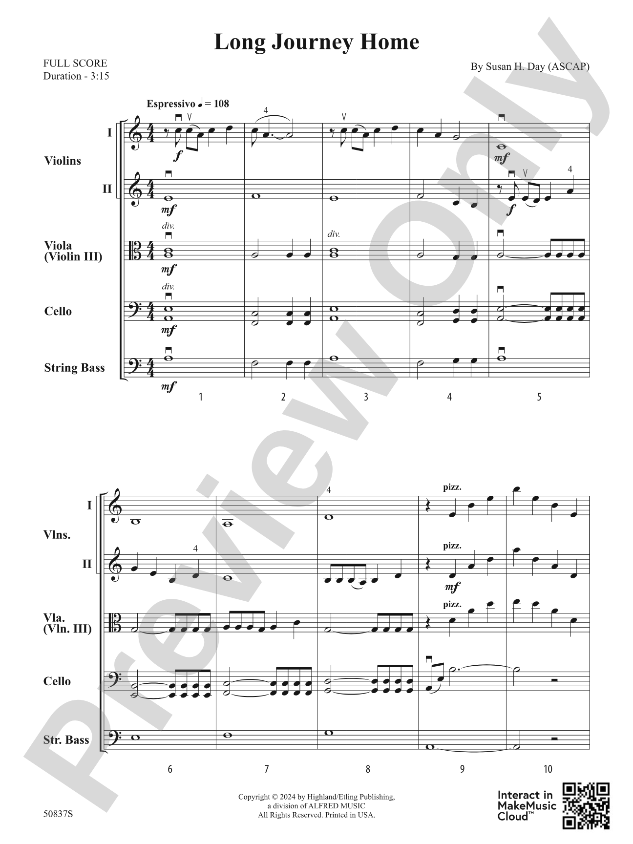 Long Journey Home: Flexible String Ensemble Score & Parts