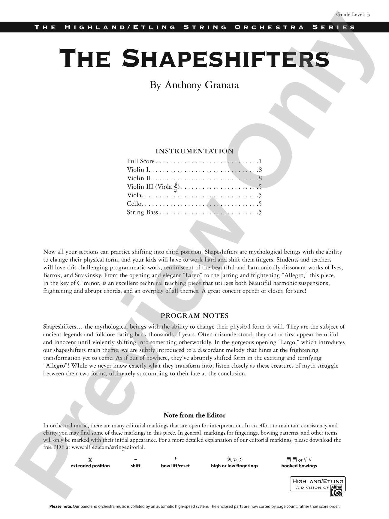 The Shapeshifters: String Orchestra Conductor Score & Parts