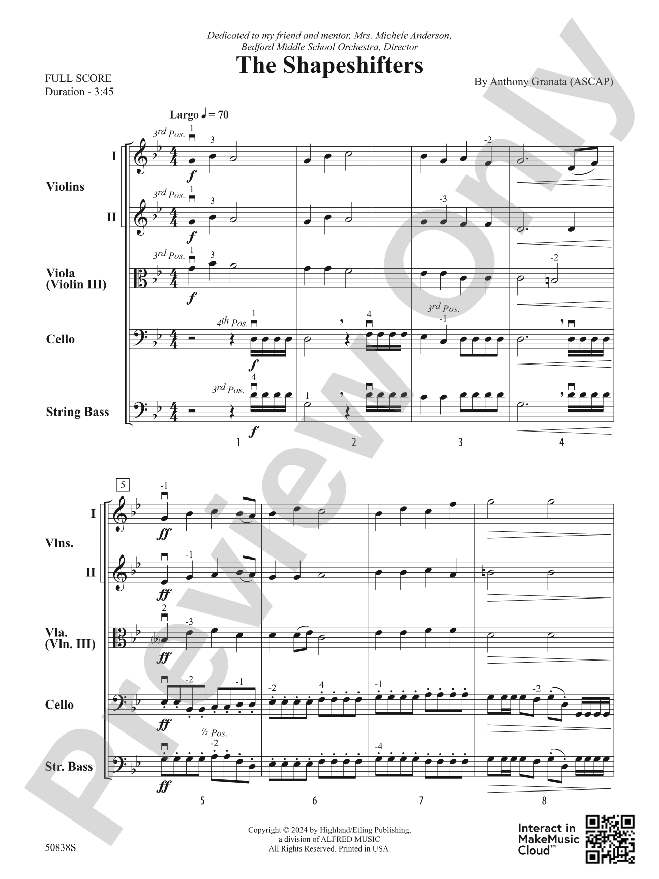 The Shapeshifters: String Orchestra Conductor Score & Parts