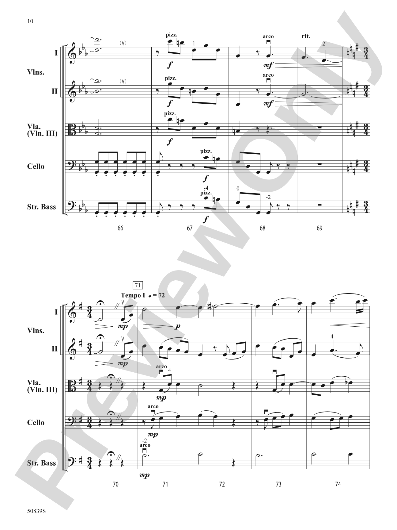 The Flow of the Tide: String Orchestra Conductor Score & Parts