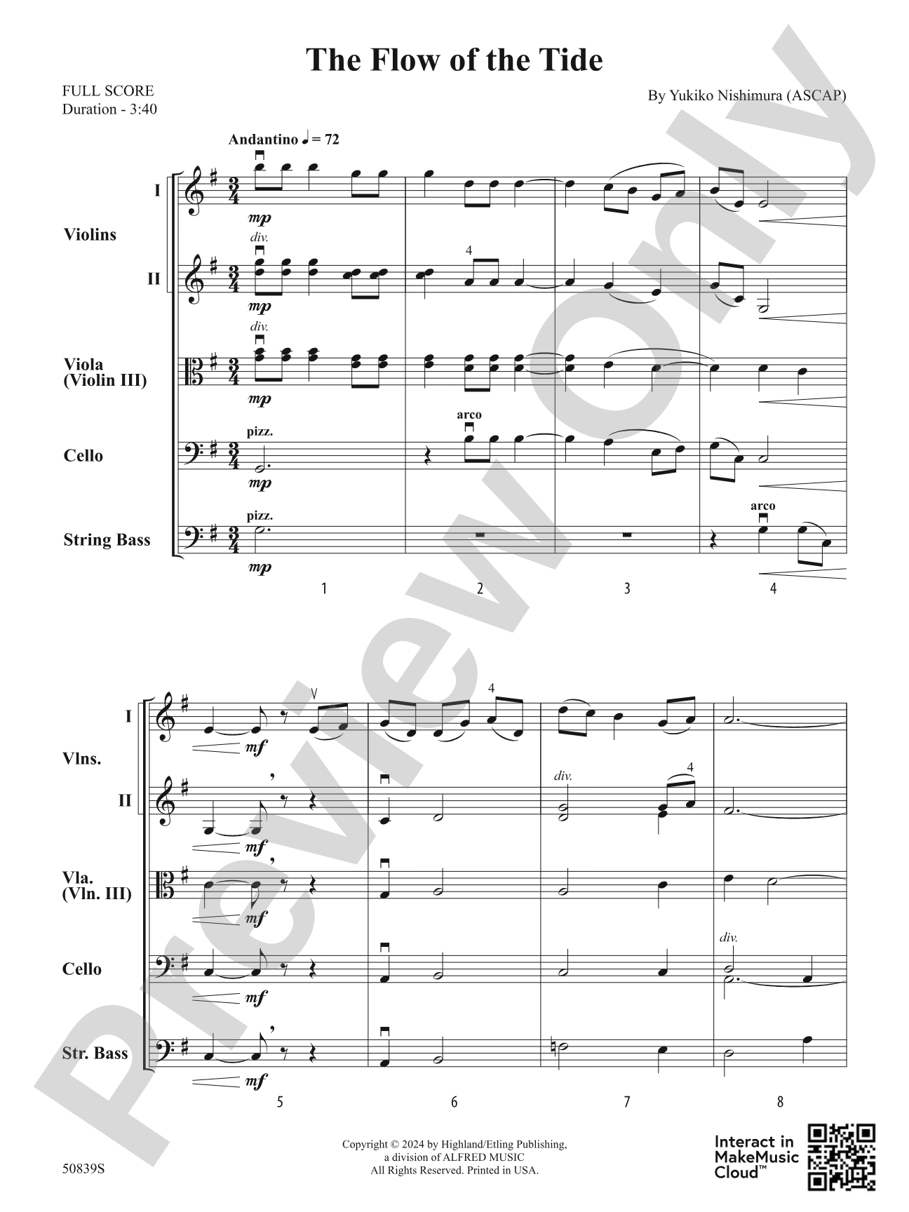 The Flow of the Tide: String Orchestra Conductor Score & Parts