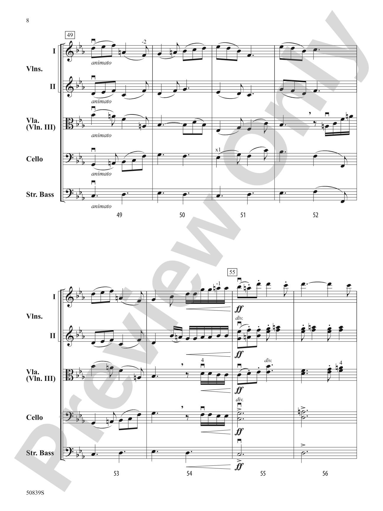 The Flow of the Tide: String Orchestra Conductor Score & Parts
