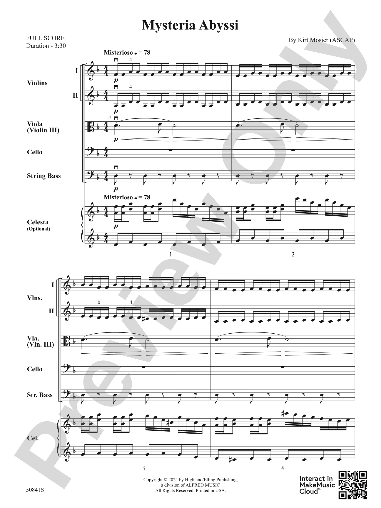 Mysteria Abyssi: String Orchestra Conductor Score & Parts