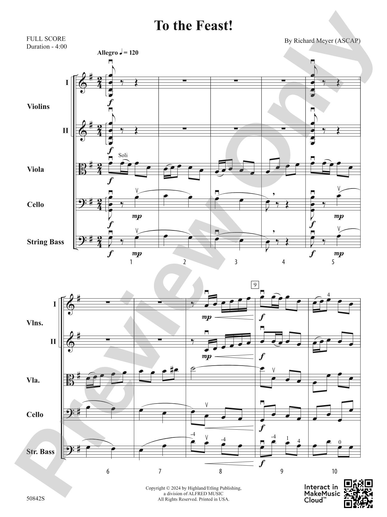 To the Feast!: String Orchestra Conductor Score & Parts