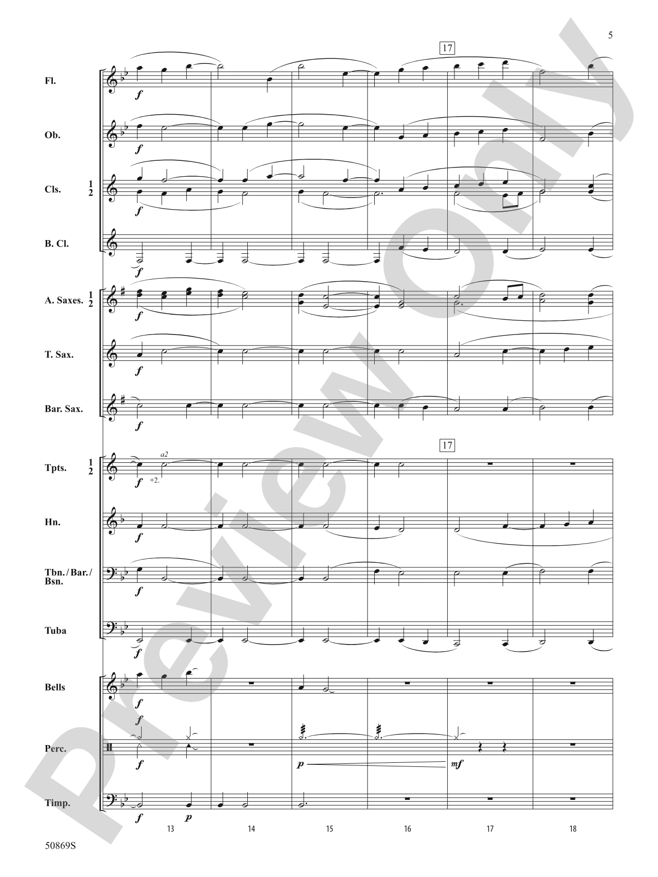 Blessing Wind: Concert Band Conductor Score & Parts