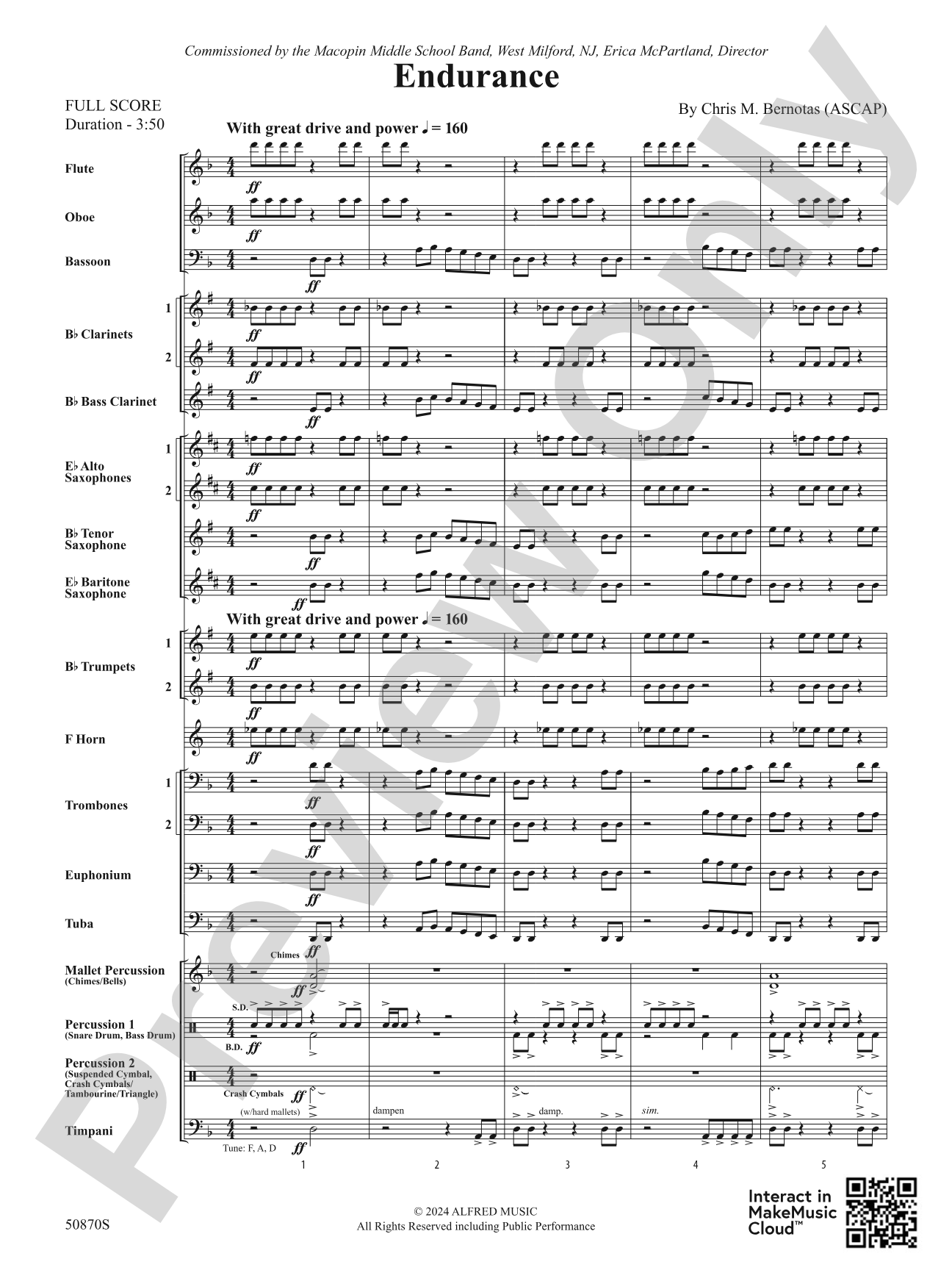 Endurance: Concert Band Conductor Score & Parts