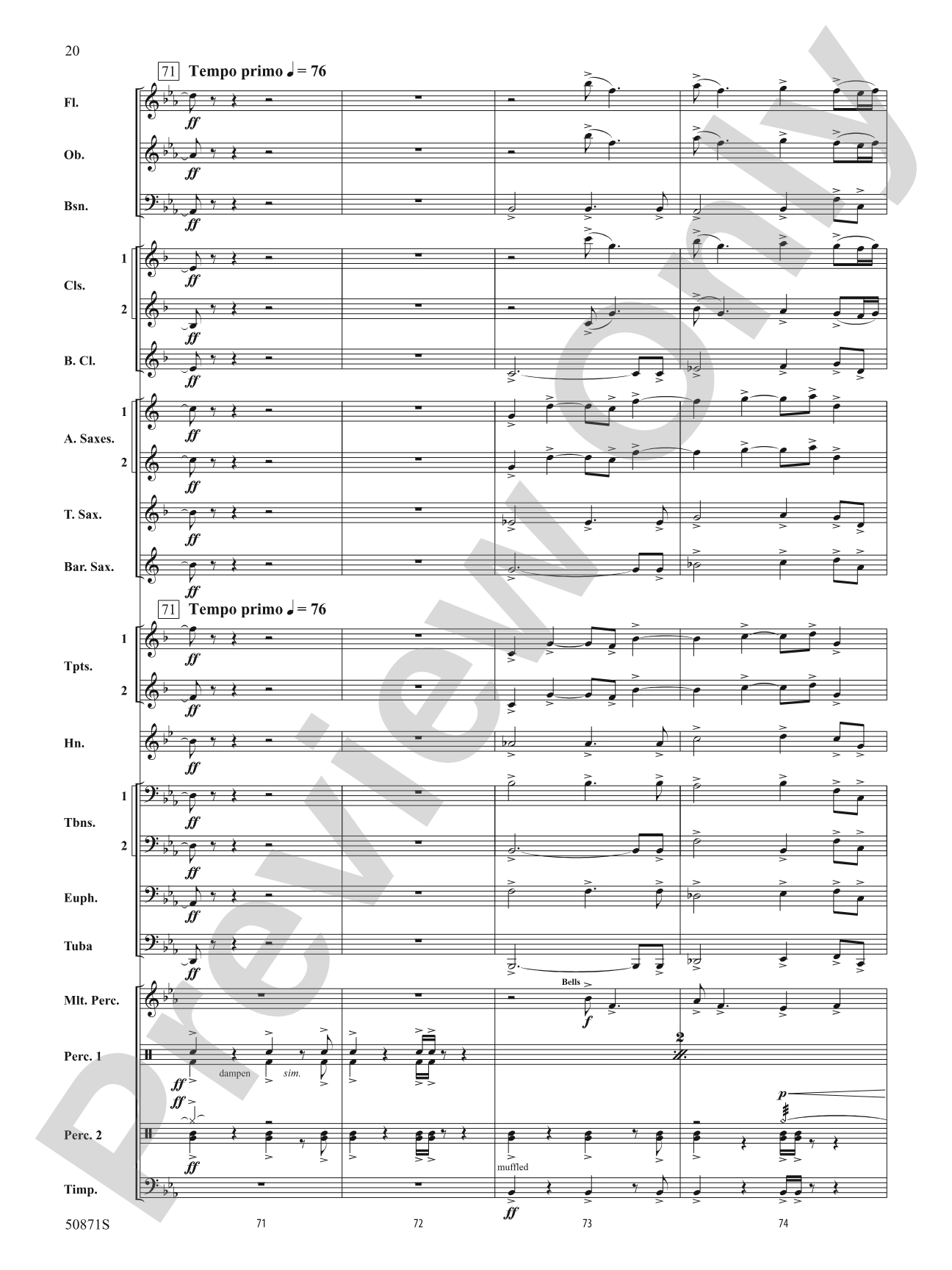 Primal: Concert Band Conductor Score & Parts