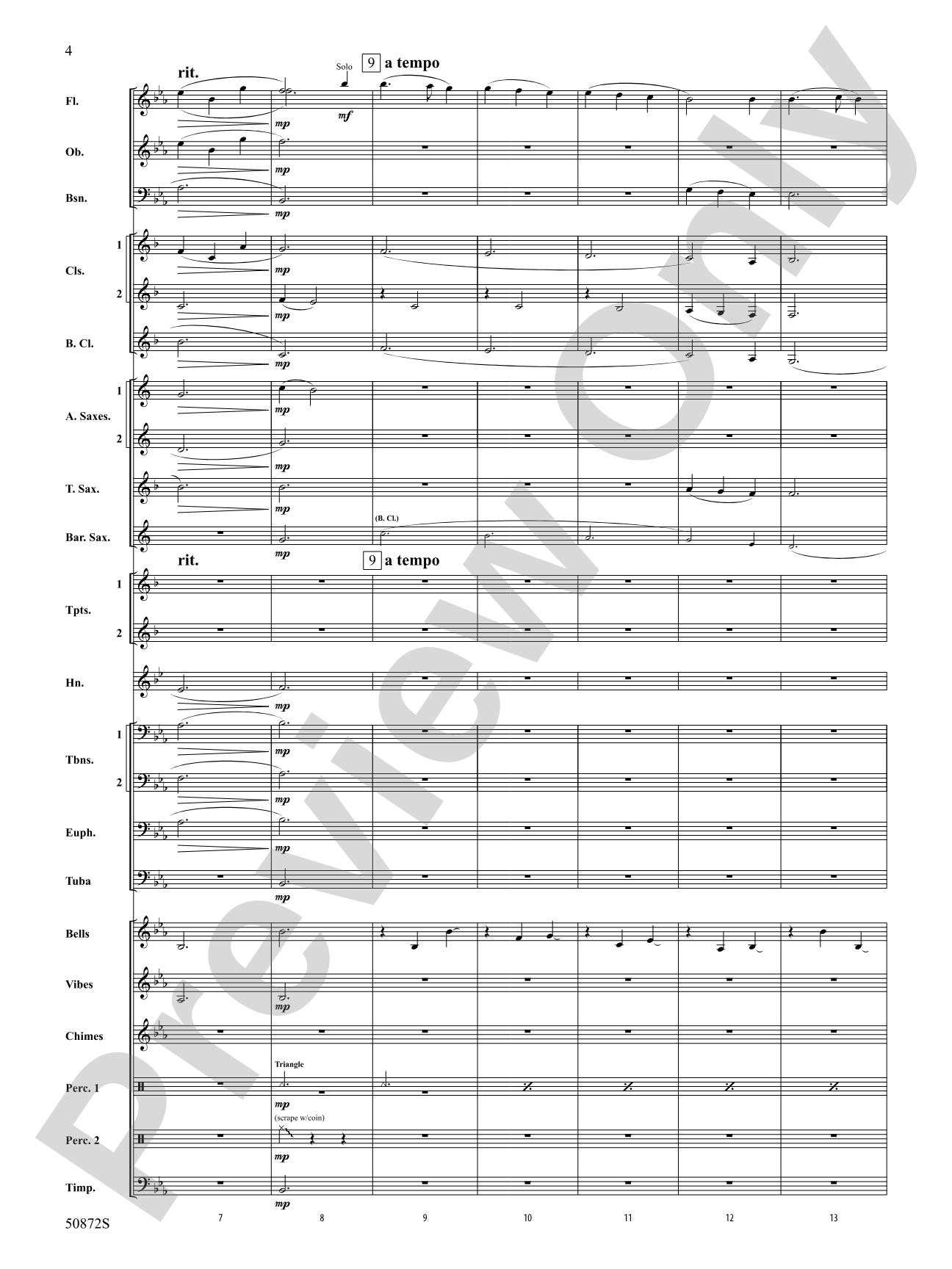 On a Winter's Night: Concert Band Score & Parts
