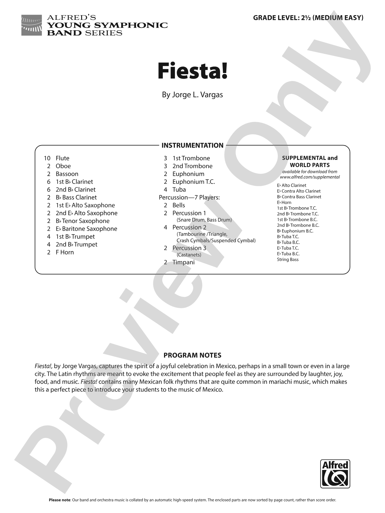 Fiesta!: Concert Band Conductor Score & Parts