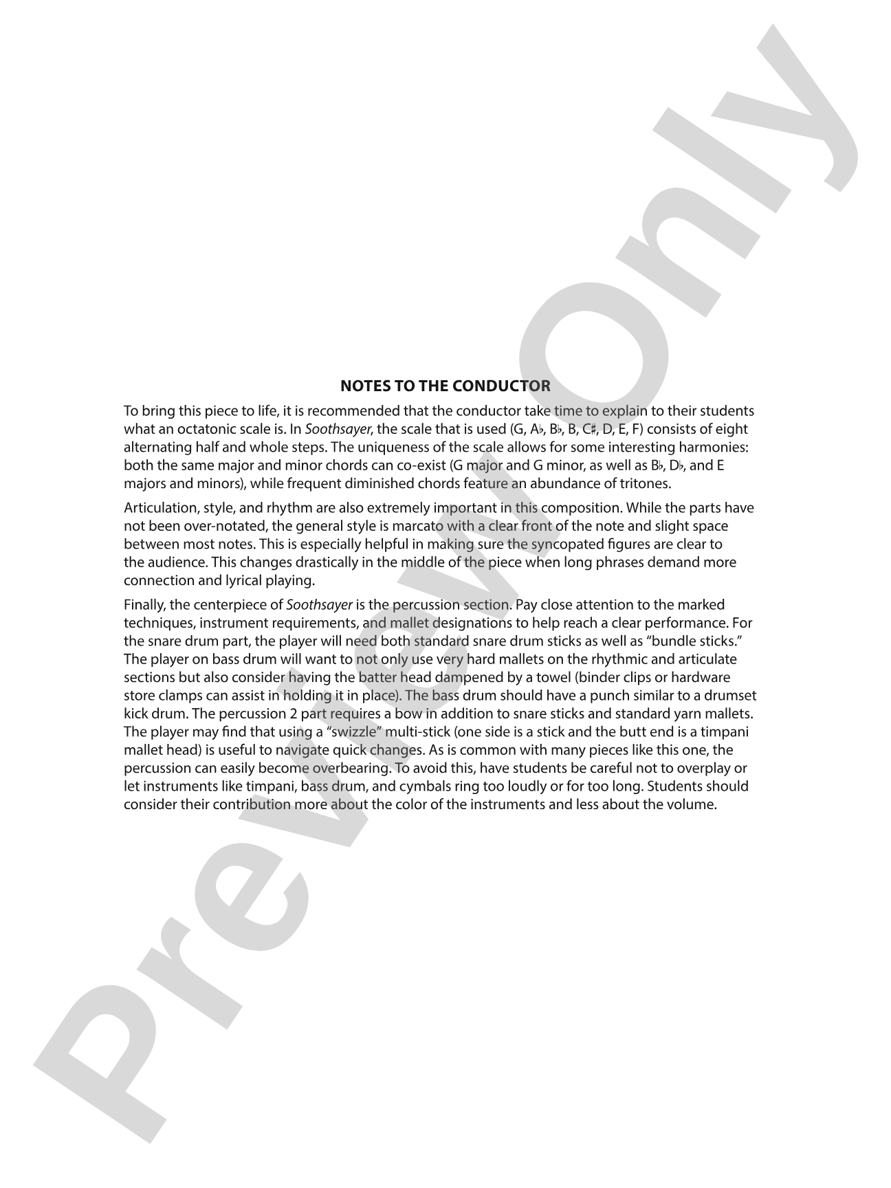 Soothsayer: Concert Band Conductor Score & Parts