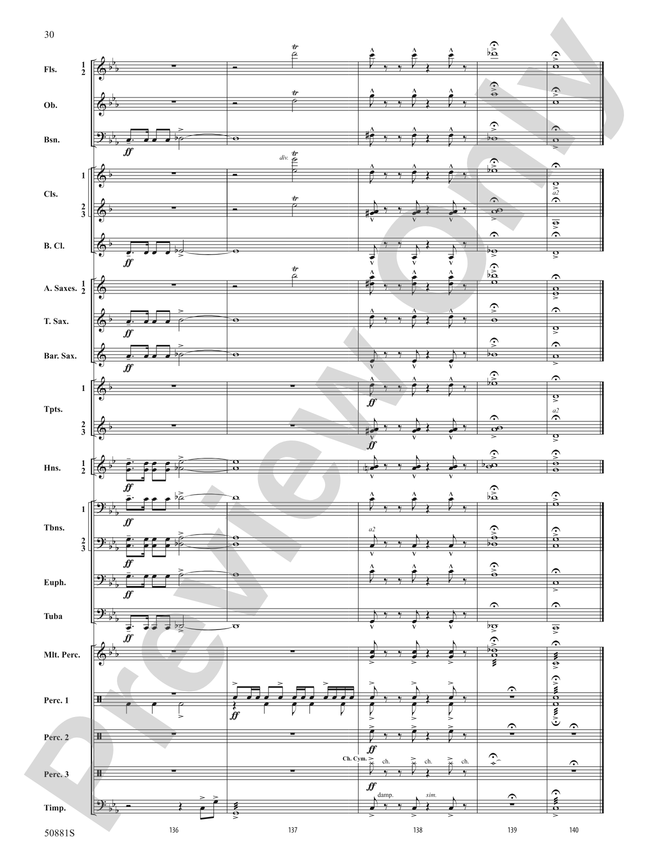 Chasing Crimson: Concert Band Conductor Score & Parts