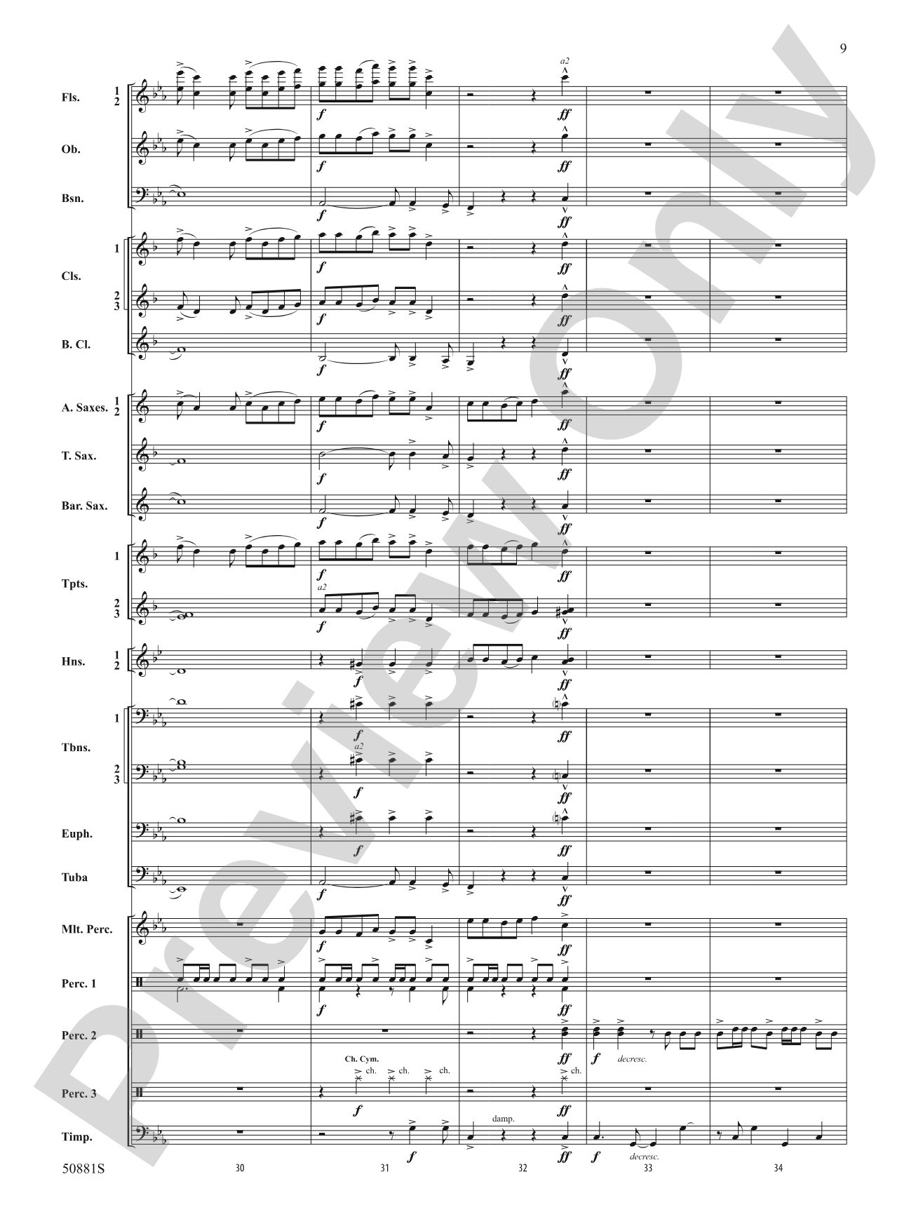 Chasing Crimson: Concert Band Conductor Score & Parts