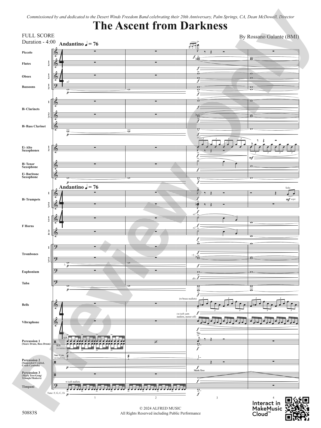 The Ascent from Darkness: Concert Band Conductor Score & Parts