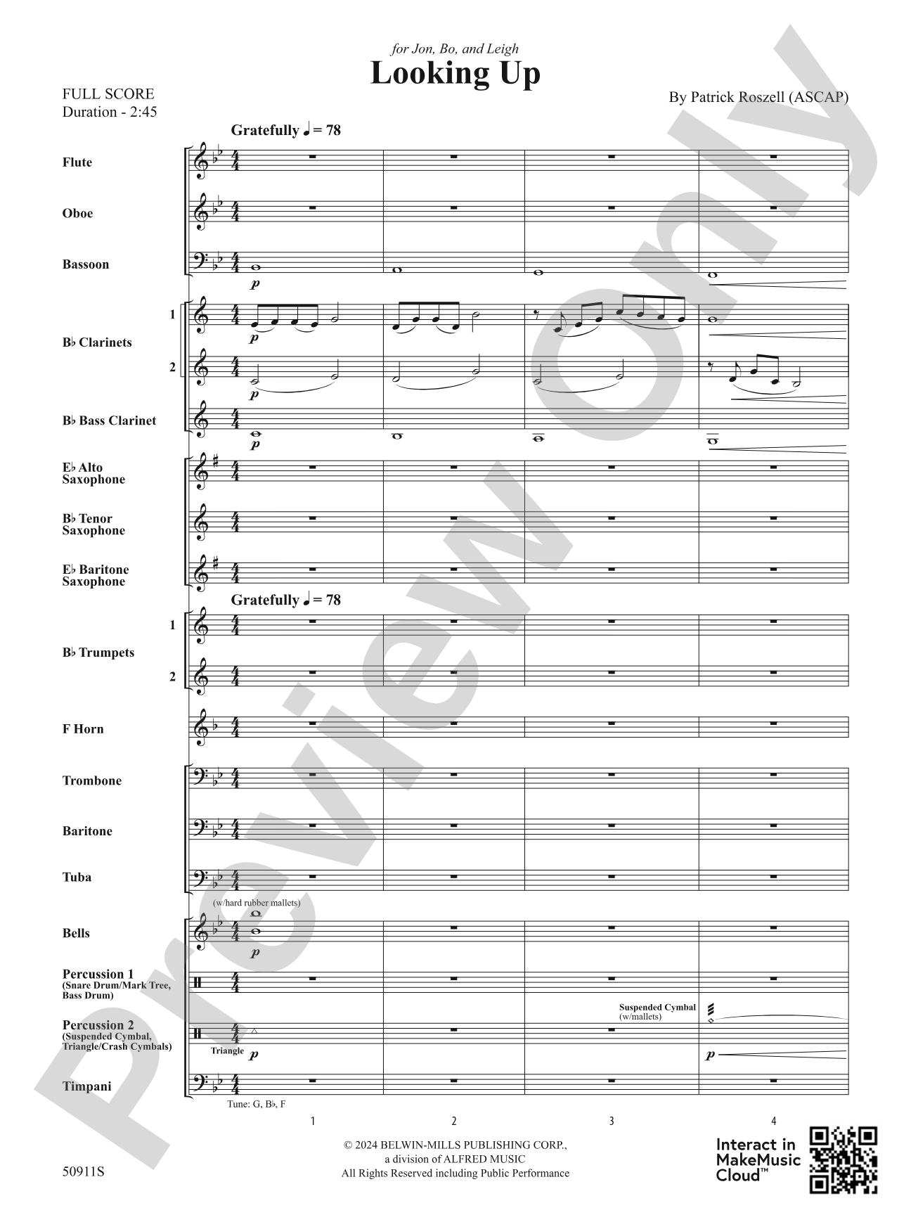 Looking Up: Concert Band Conductor Score & Parts