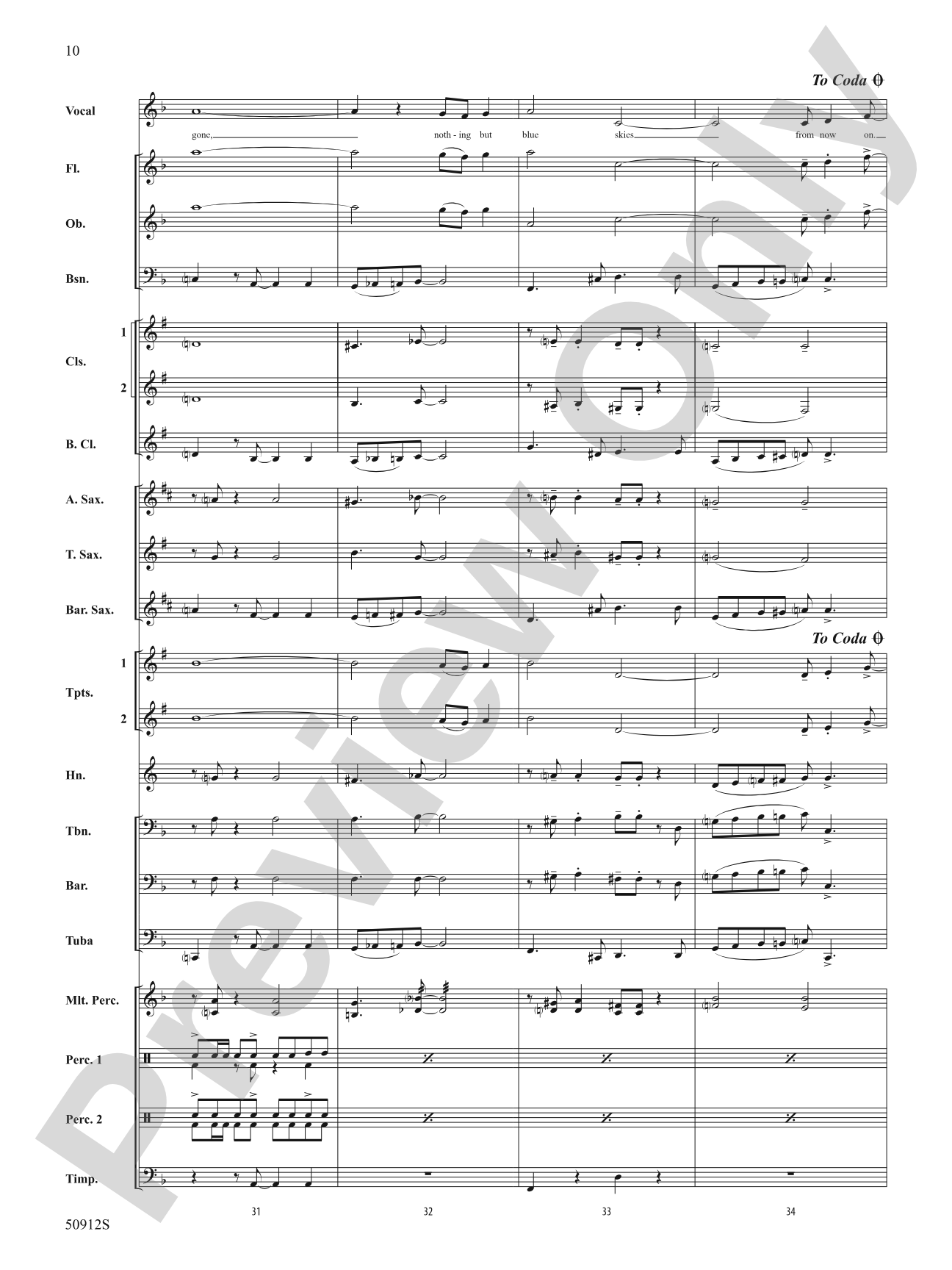 Blue Skies: Concert Band Conductor Score & Parts