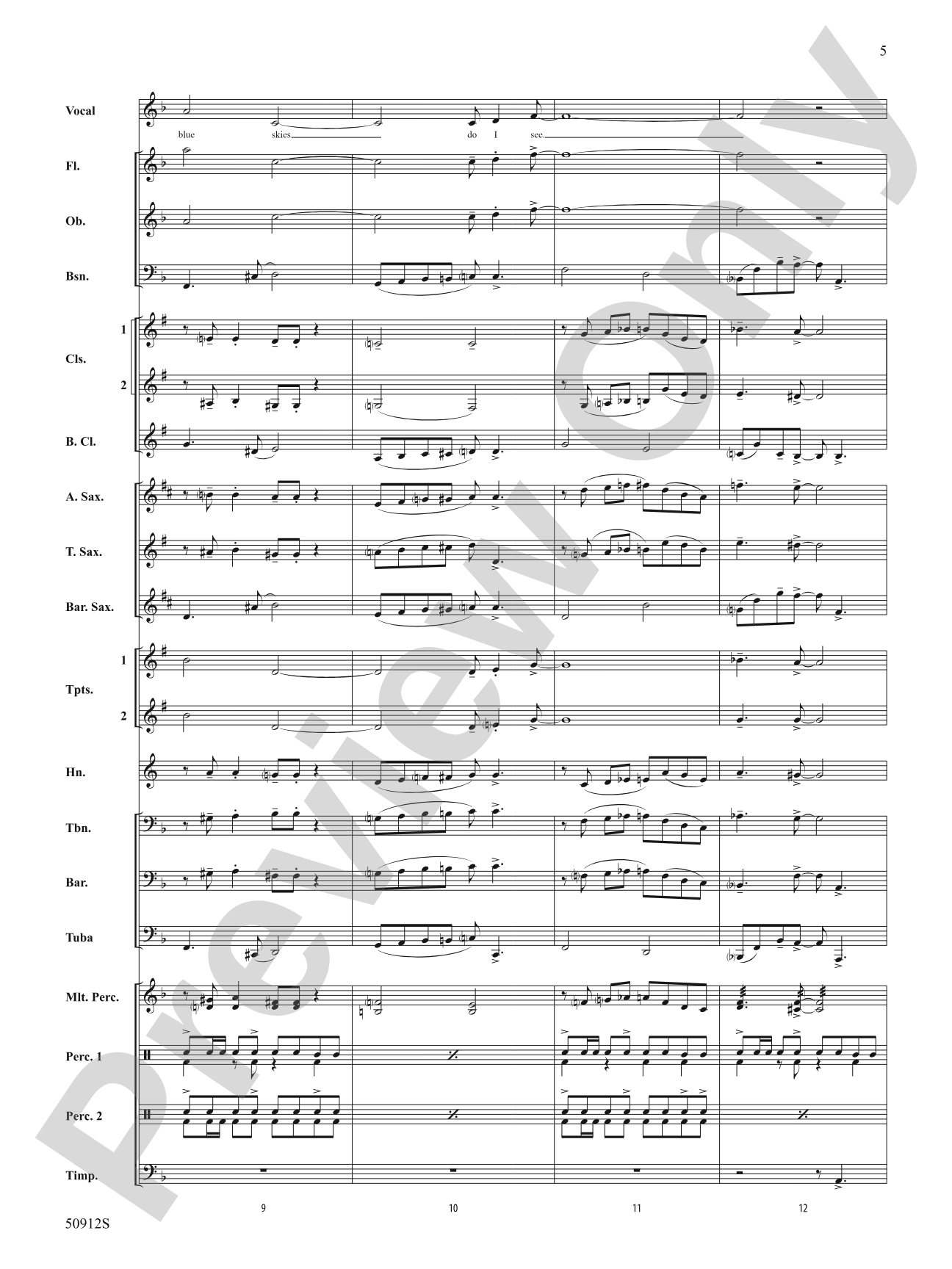 Blue Skies: Concert Band Conductor Score & Parts