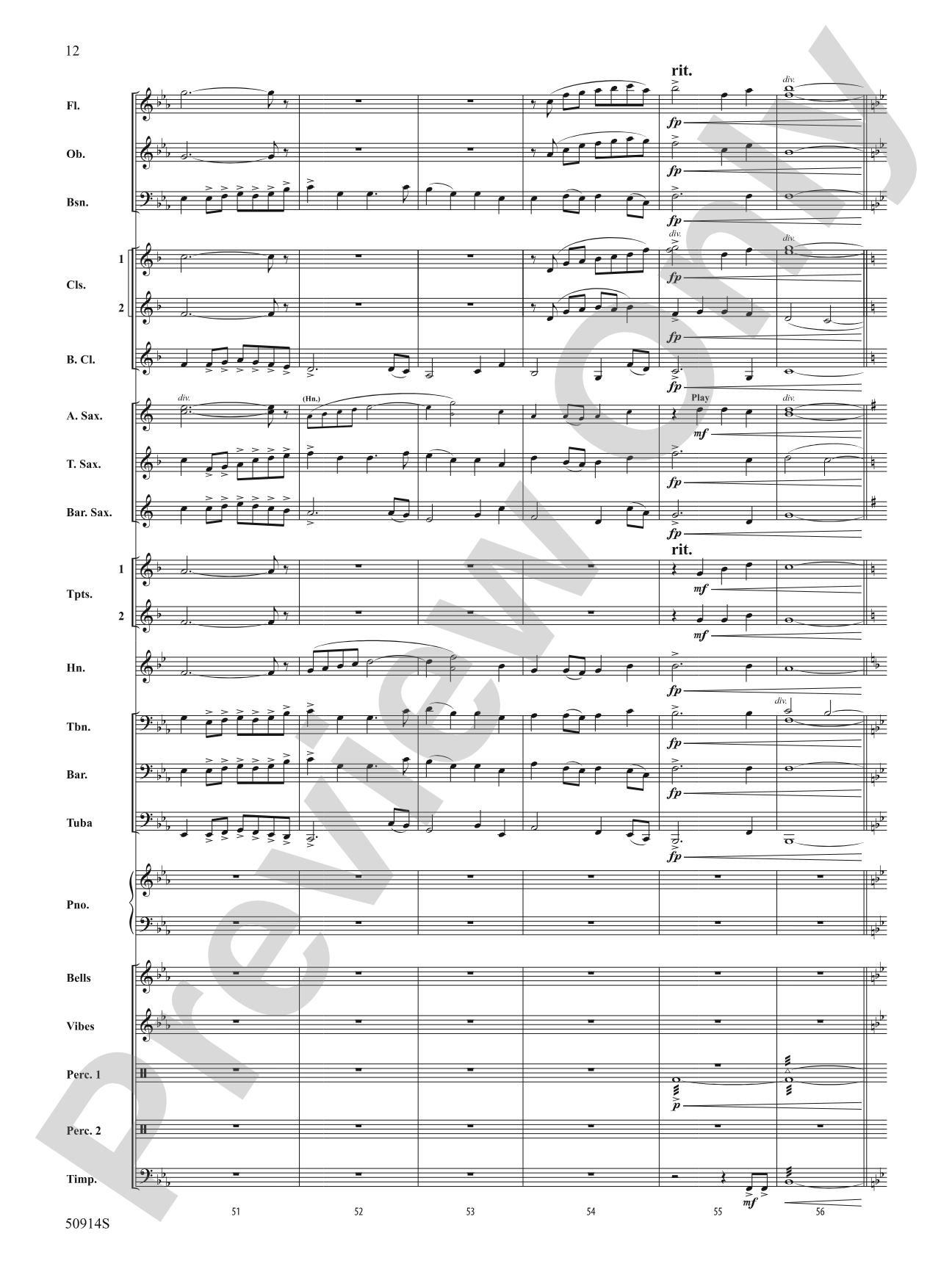 Turquoise: Concert Band Conductor Score & Parts