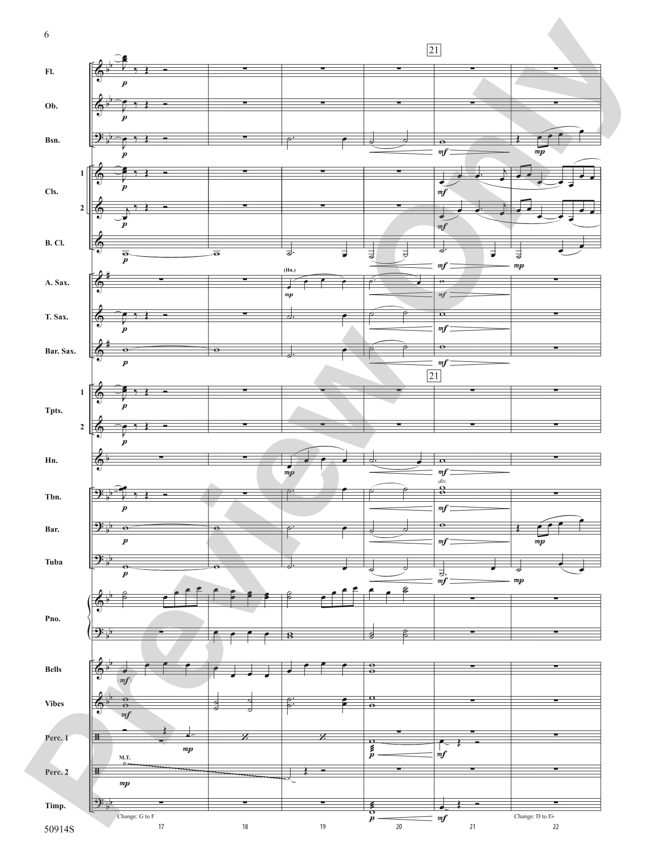 Turquoise: Concert Band Conductor Score & Parts