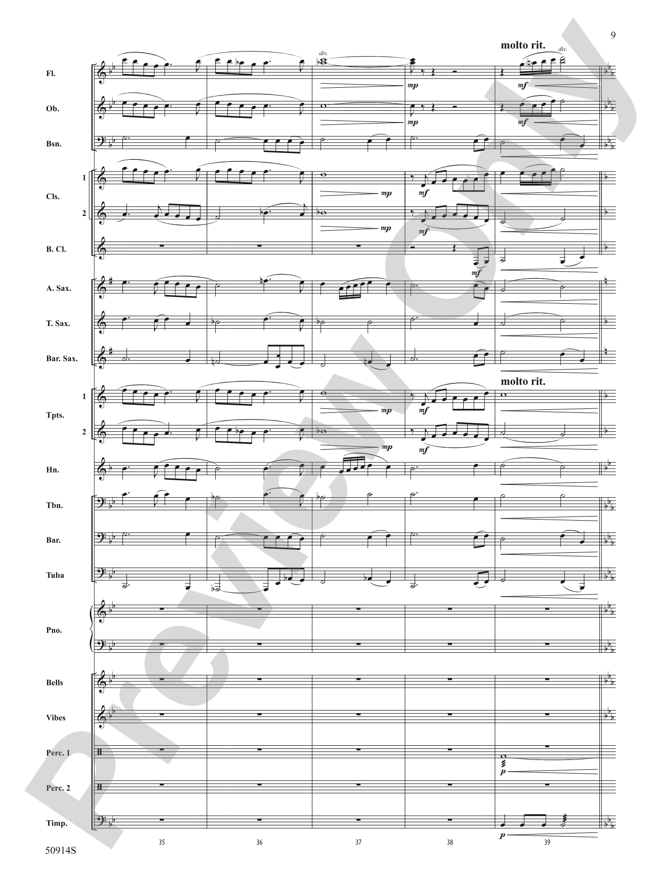 Turquoise: Concert Band Conductor Score & Parts