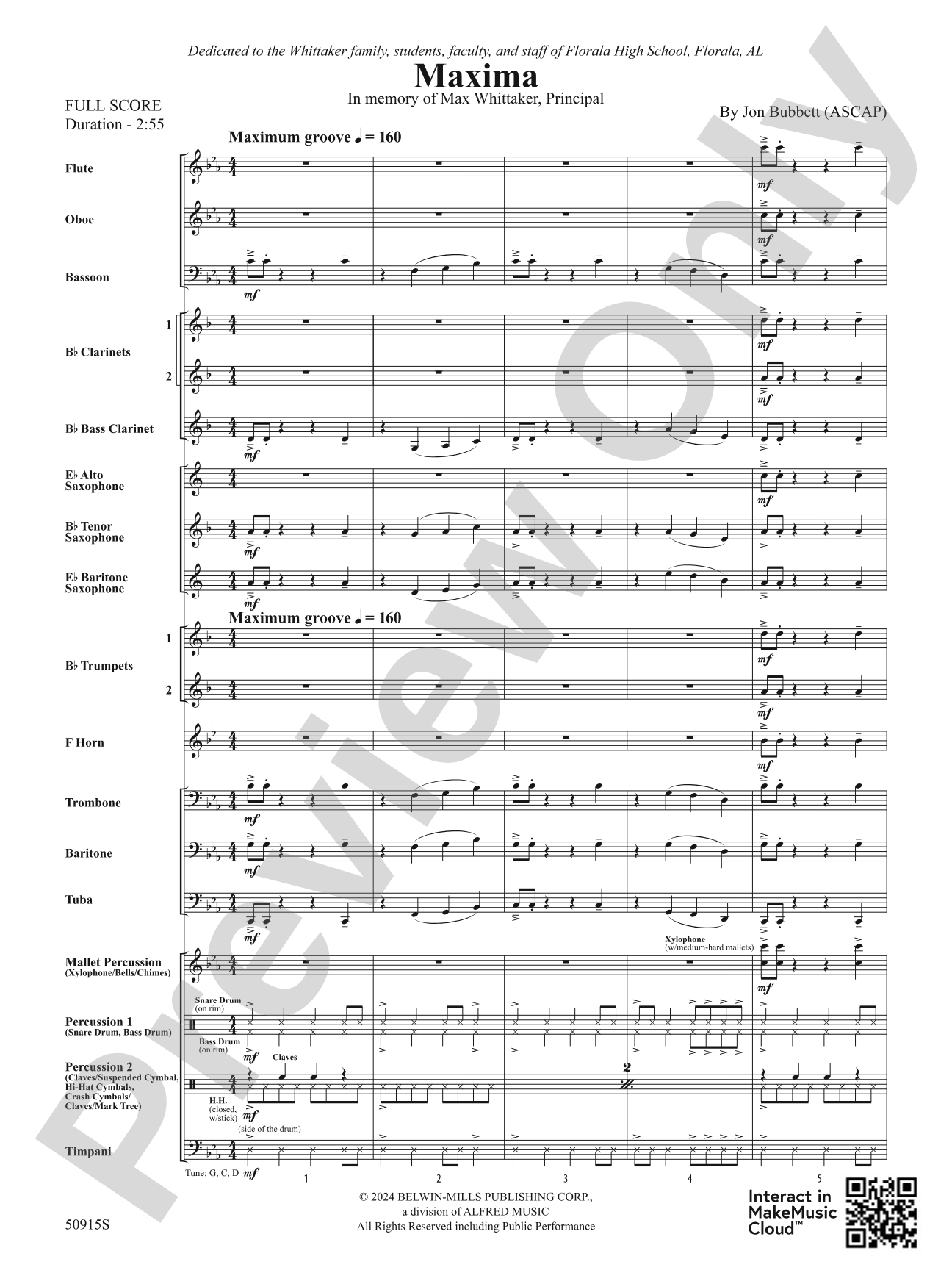 Maxima: Concert Band Conductor Score & Parts