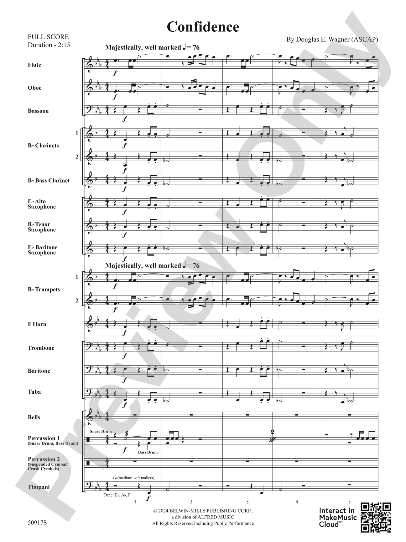 Confidence: Concert Band Conductor Score & Parts