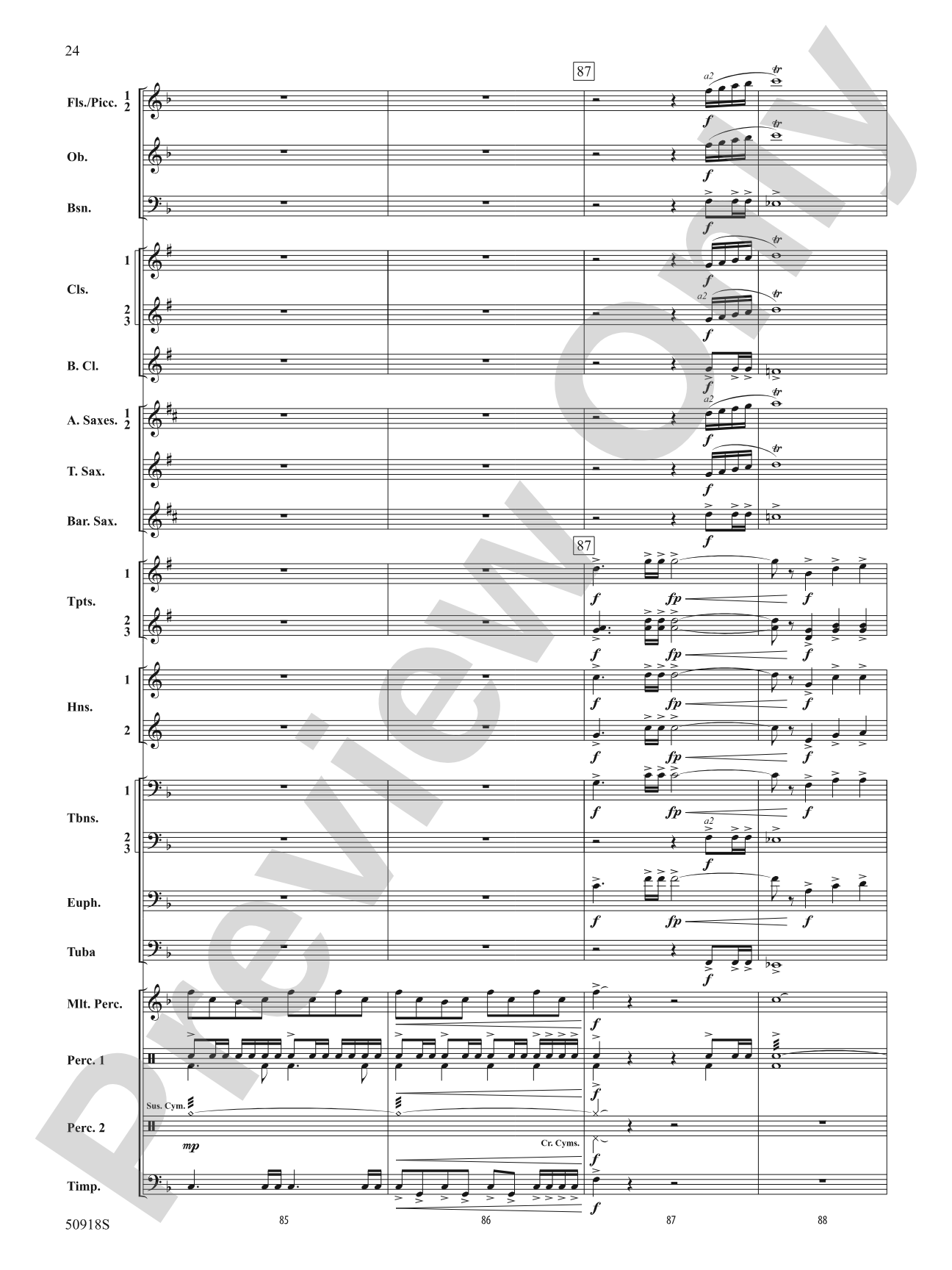 Tapestry of the Sky: Concert Band Conductor Score & Parts