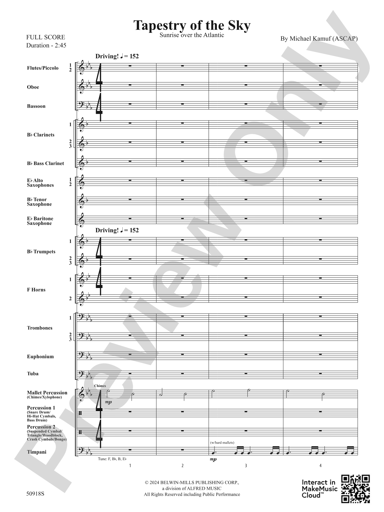 Tapestry of the Sky: Concert Band Conductor Score & Parts