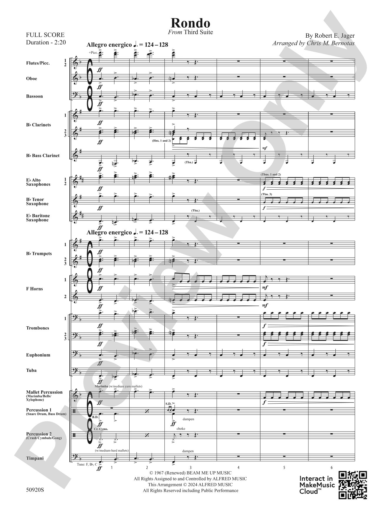 Rondo: Concert Band Conductor Score & Parts